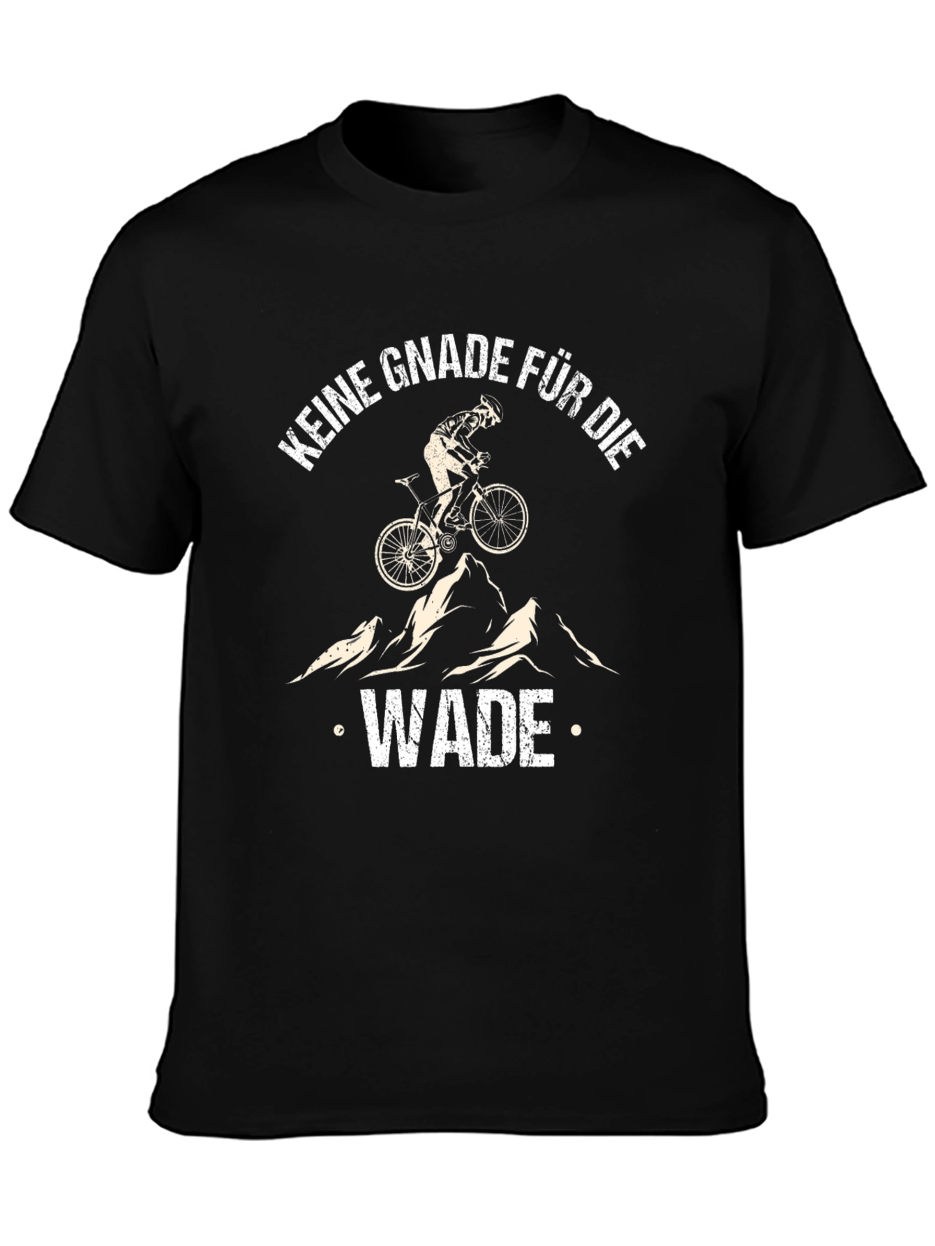 Black Keine Gnade Fur Die Wade Mountain Bike Graphic Tee view 3