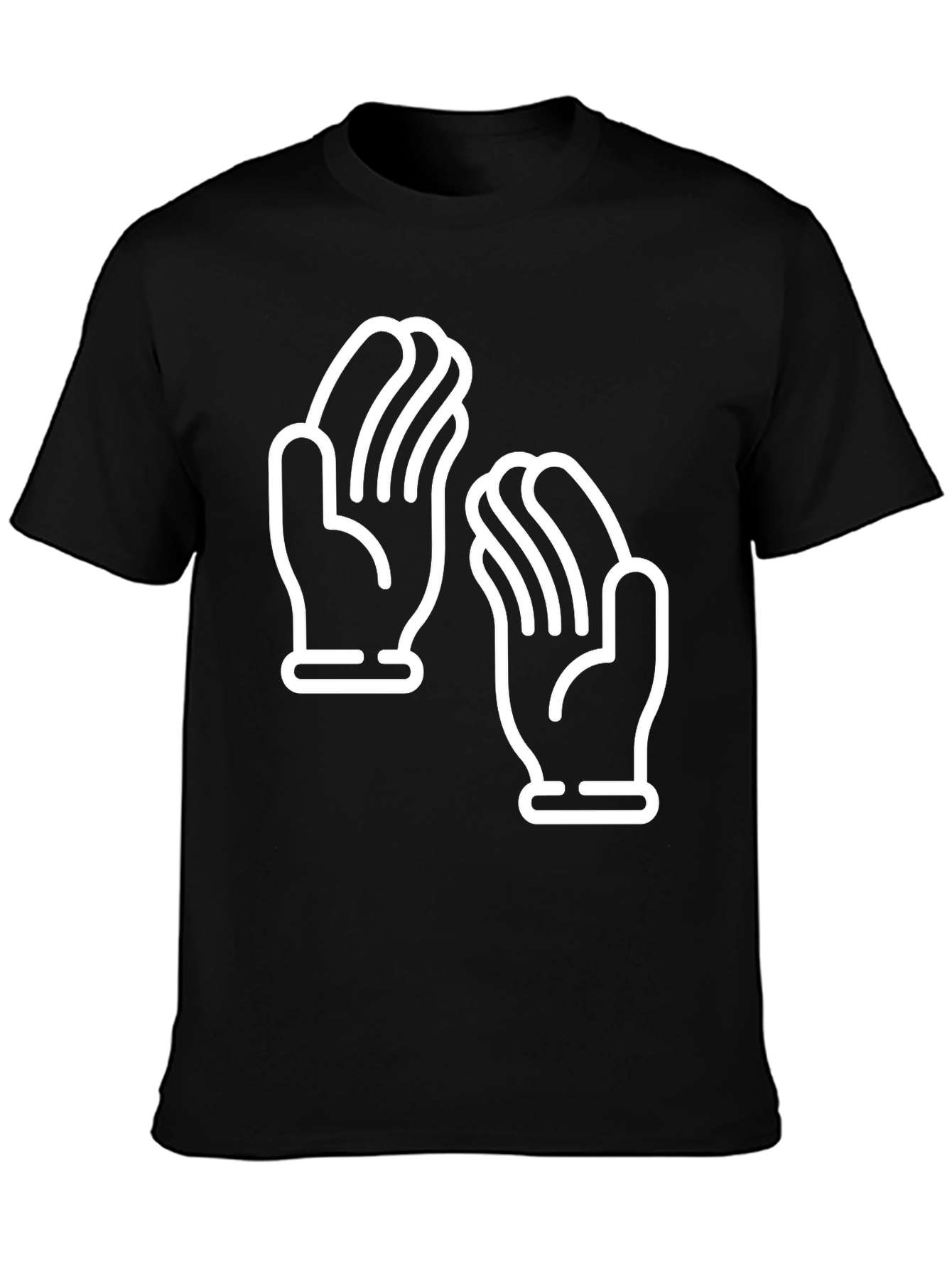Black Clapping Hands Graphic Tee - Unisex Black T-Shirt view 3