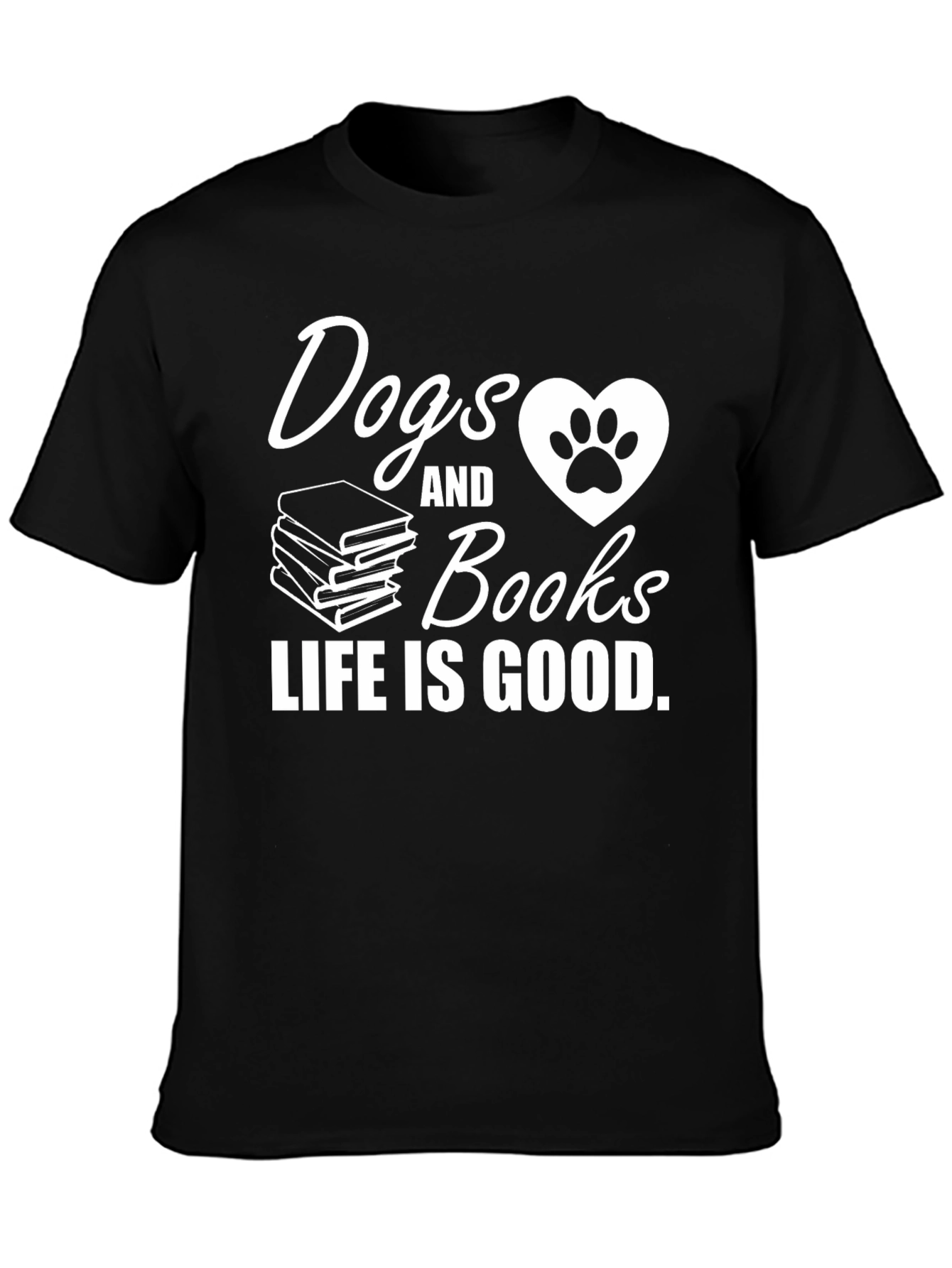 Black Dogs & Books T-Shirt - Life is Good Tee view 3