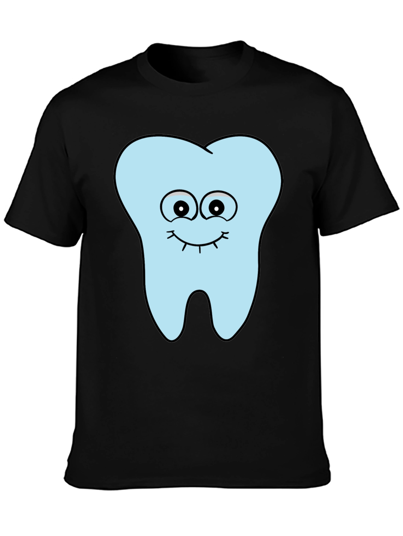 Black Cartoon Tooth T-Shirt - Dental Humor Tee view 3