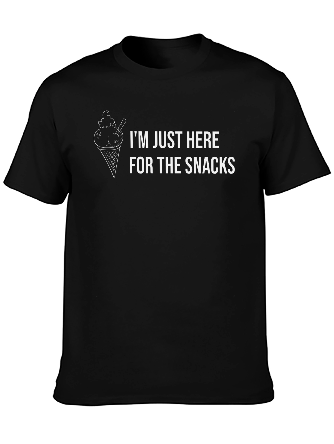 Black Snacks T-Shirt - Black Cotton Tee view 3