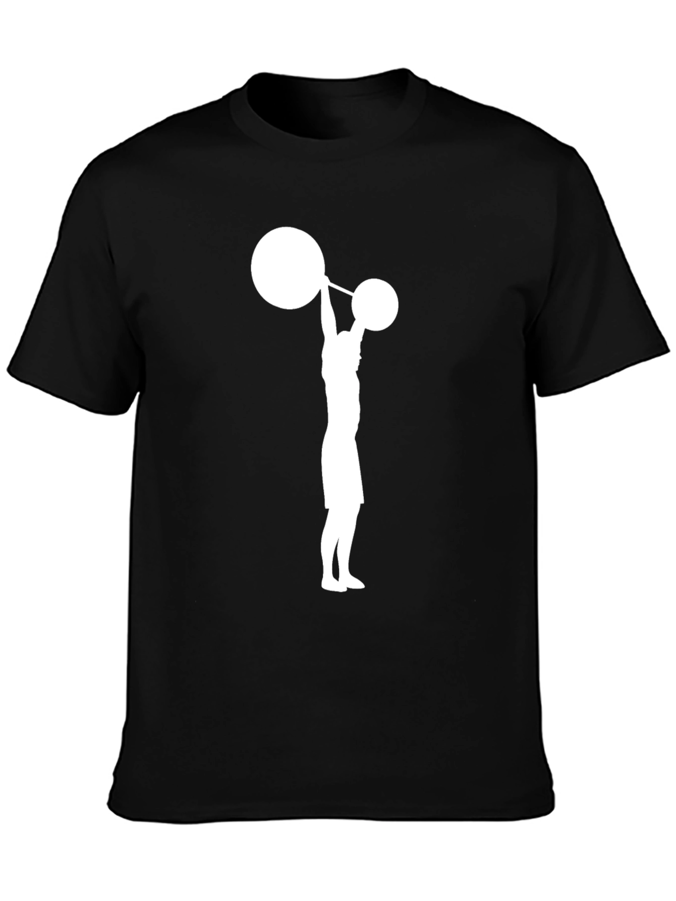 Black Weightlifter Graphic Tee - Black Cotton Blend view 3