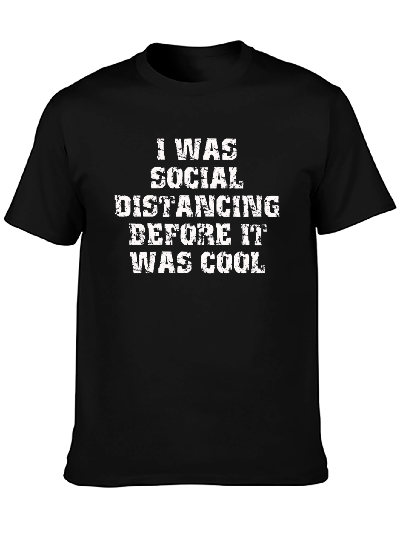 Black Social Distancing Cool T-Shirt view 3