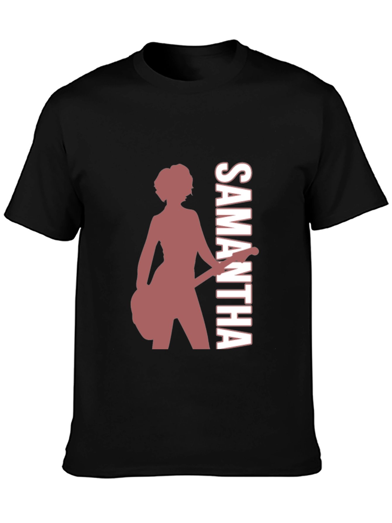 Black Samantha Guitar Player Graphic Tee view 3