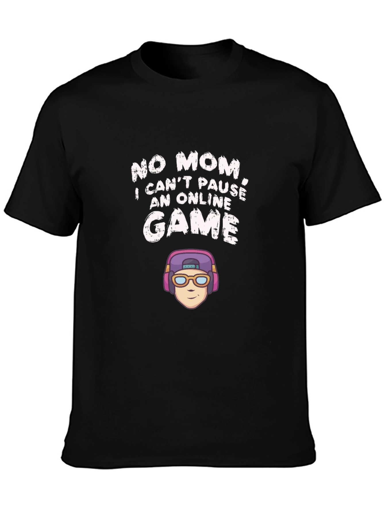 Black Funny Gamer T-Shirt - No Pause Online Game view 3
