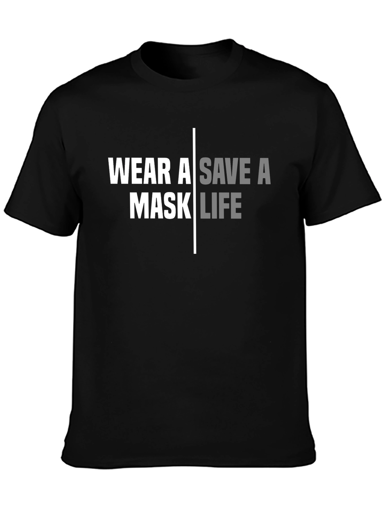 Black Wear A Mask Save A Life Black T-Shirt view 3