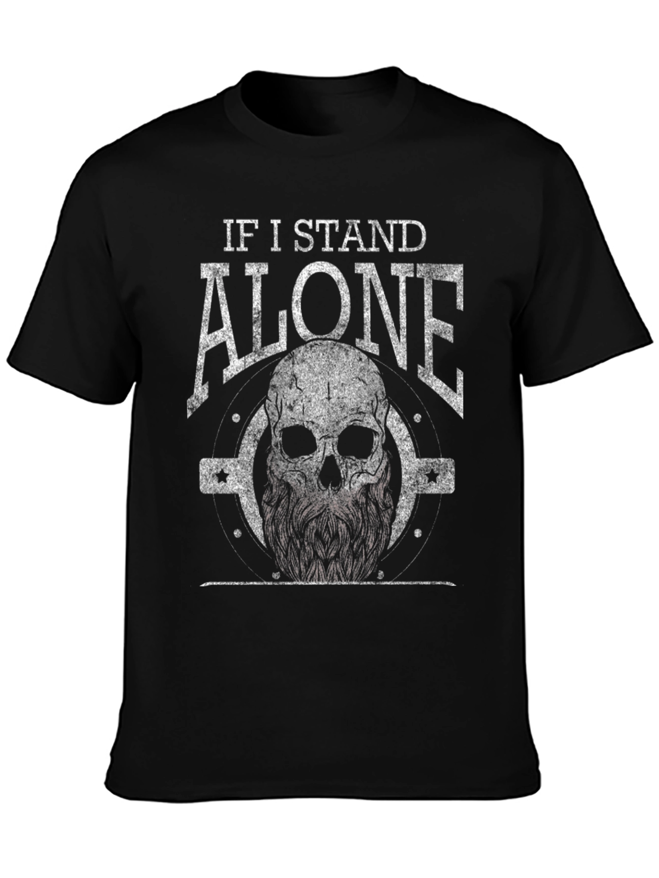 Black Skull Graphic T-Shirt - If I Stand Alone Tee view 3