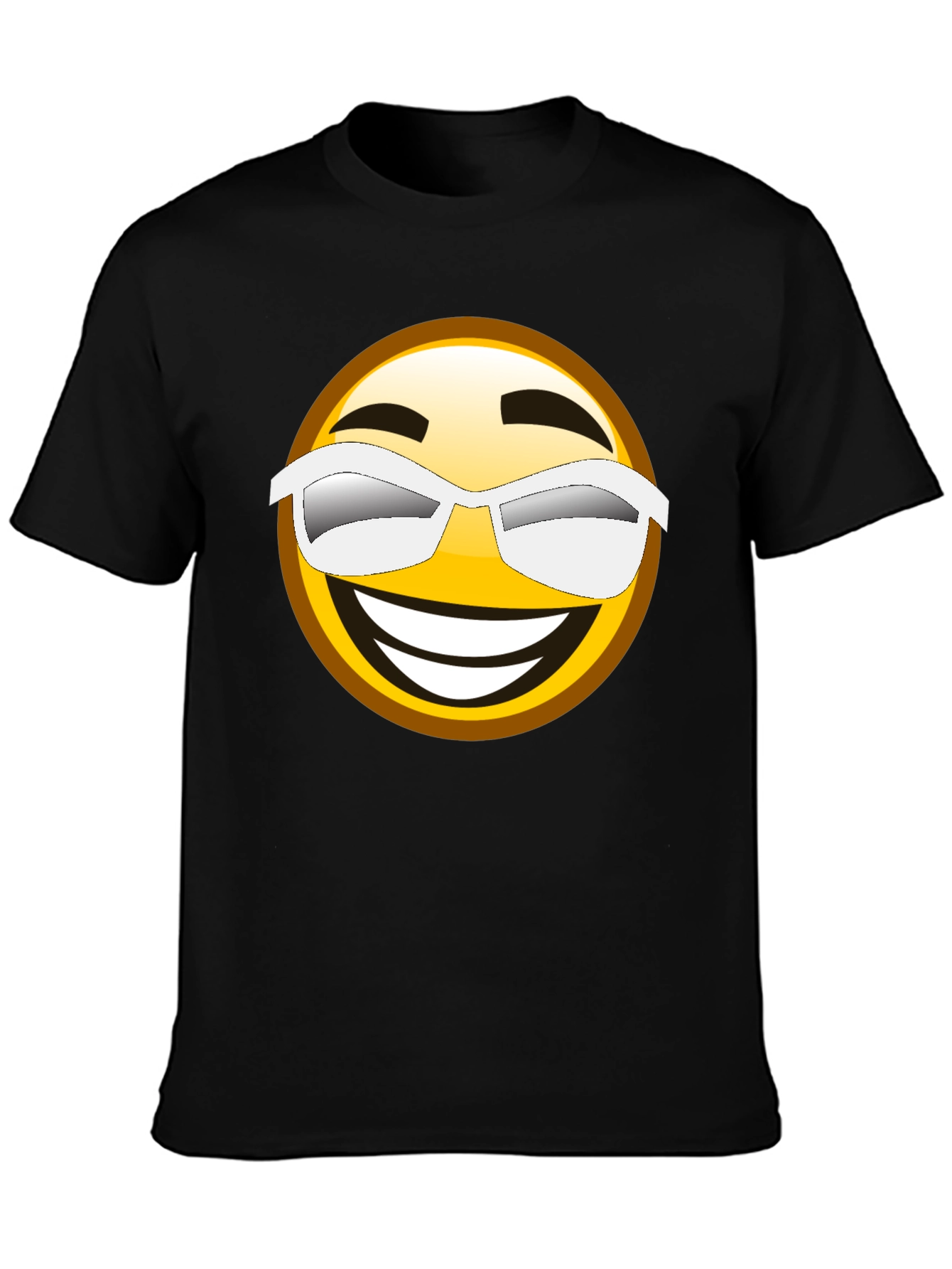 Black Cool Emoji Graphic Black T-Shirt view 3