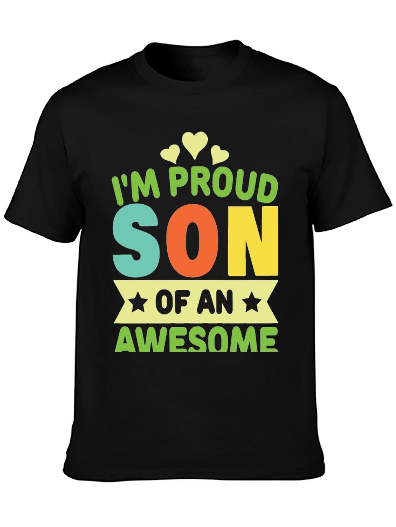 Black Proud Son T-Shirt - Awesome Parent Gift view 3