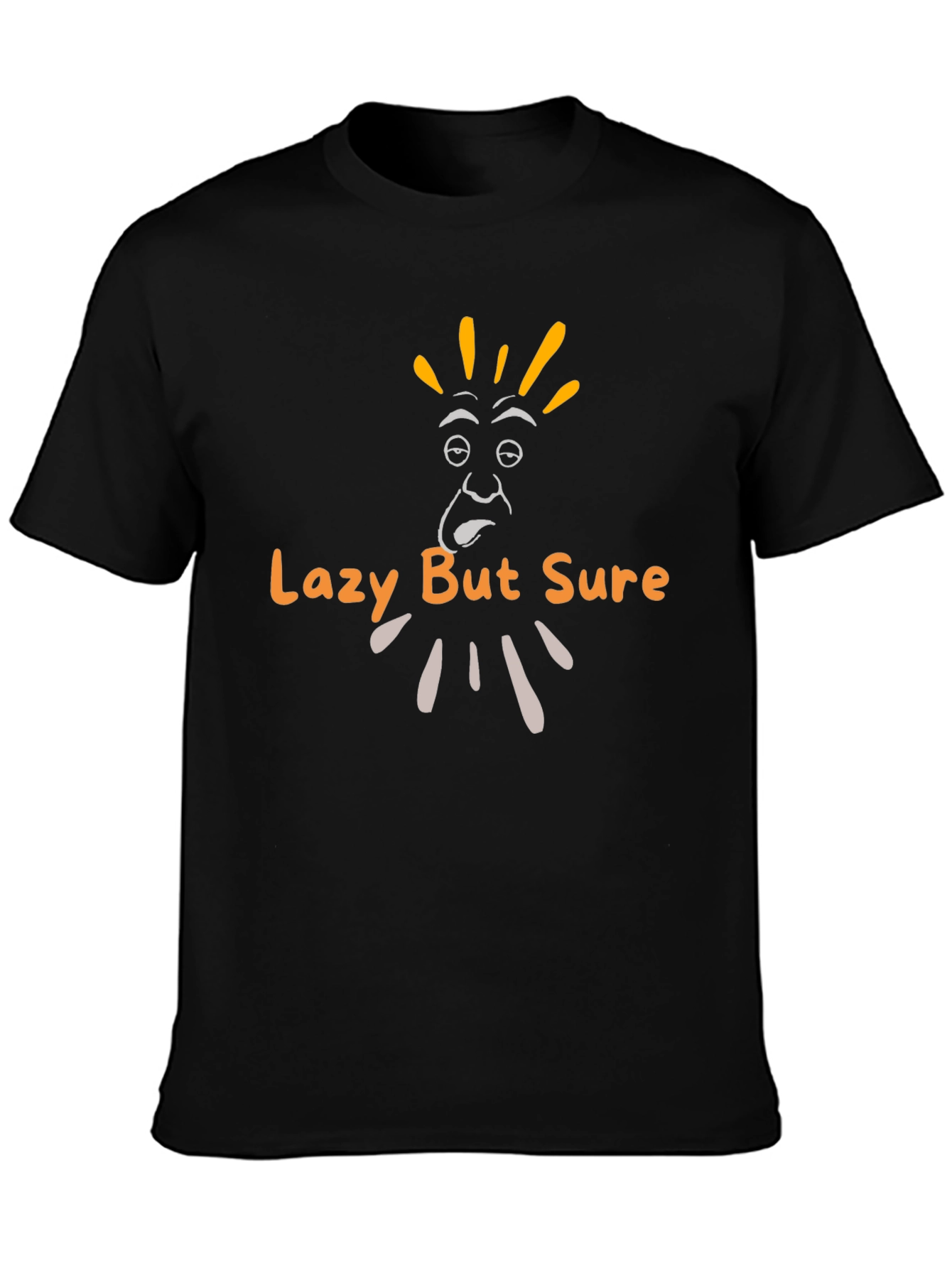 Black Lazy But Sure Graphic Tee view 3
