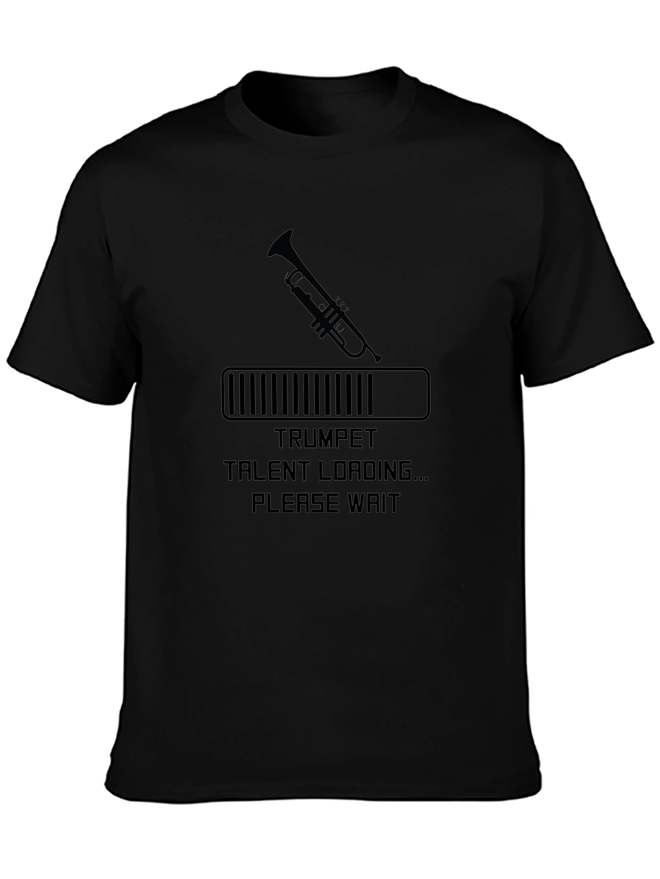 Black Trumpet Talent Loading Funny Musician T-Shirt view 3
