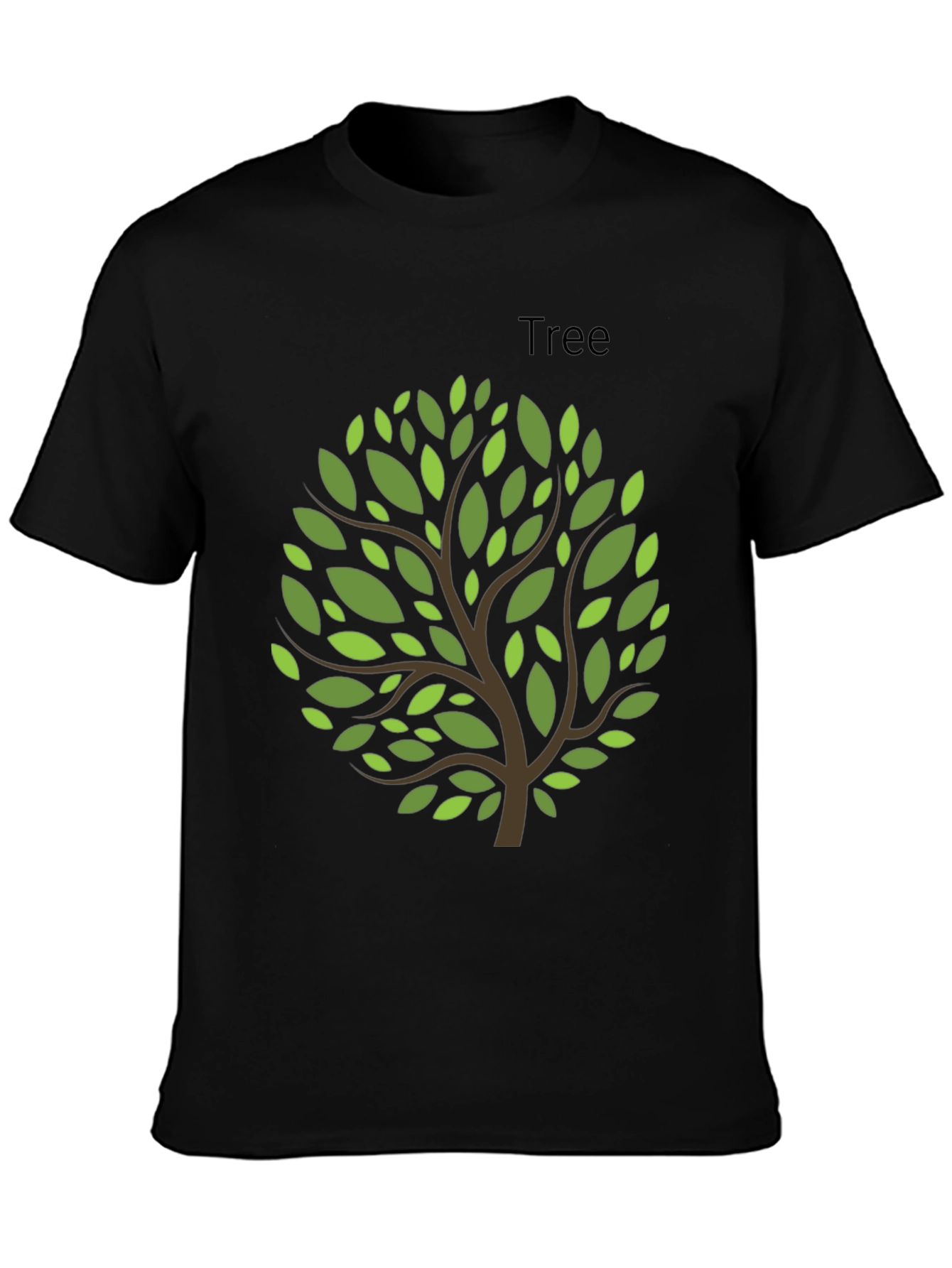 Black Nature Inspired Tree Graphic Tee - Black view 3