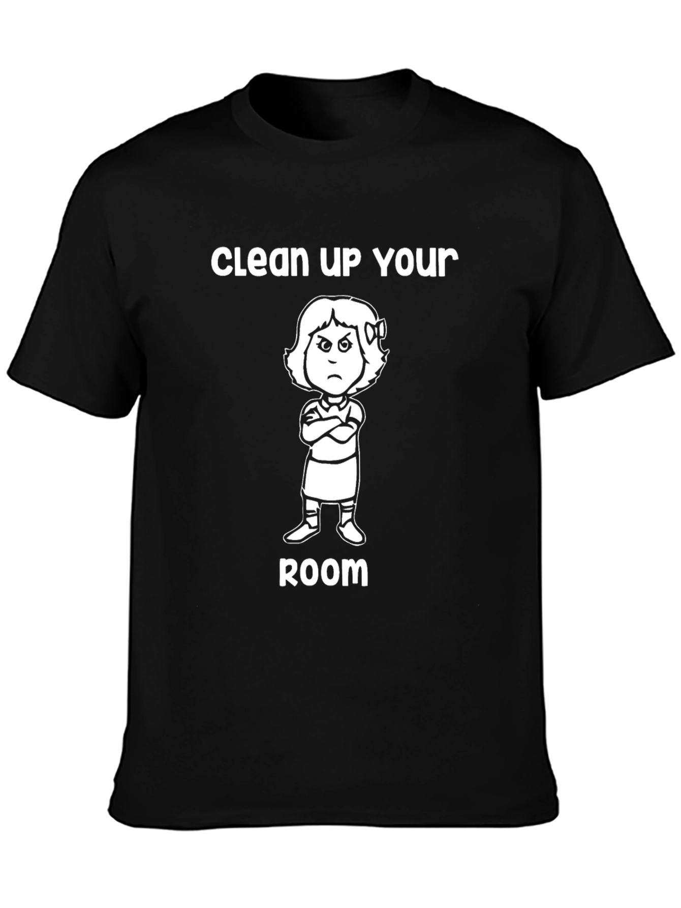 Black Clean Up Your Room Graphic T-Shirt view 3
