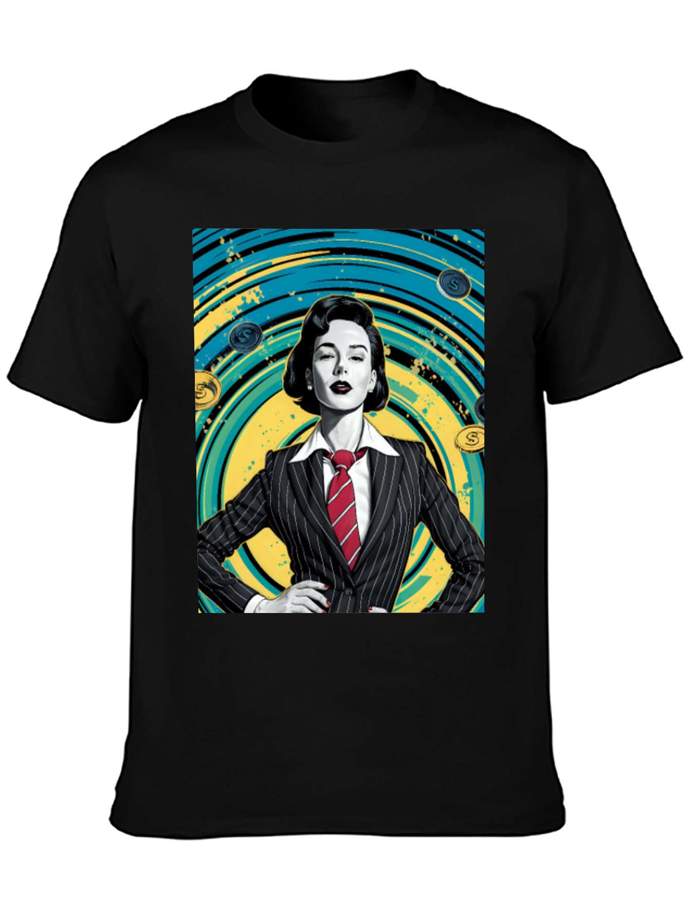 Black Confident Woman in Suit Graphic T-Shirt view 3