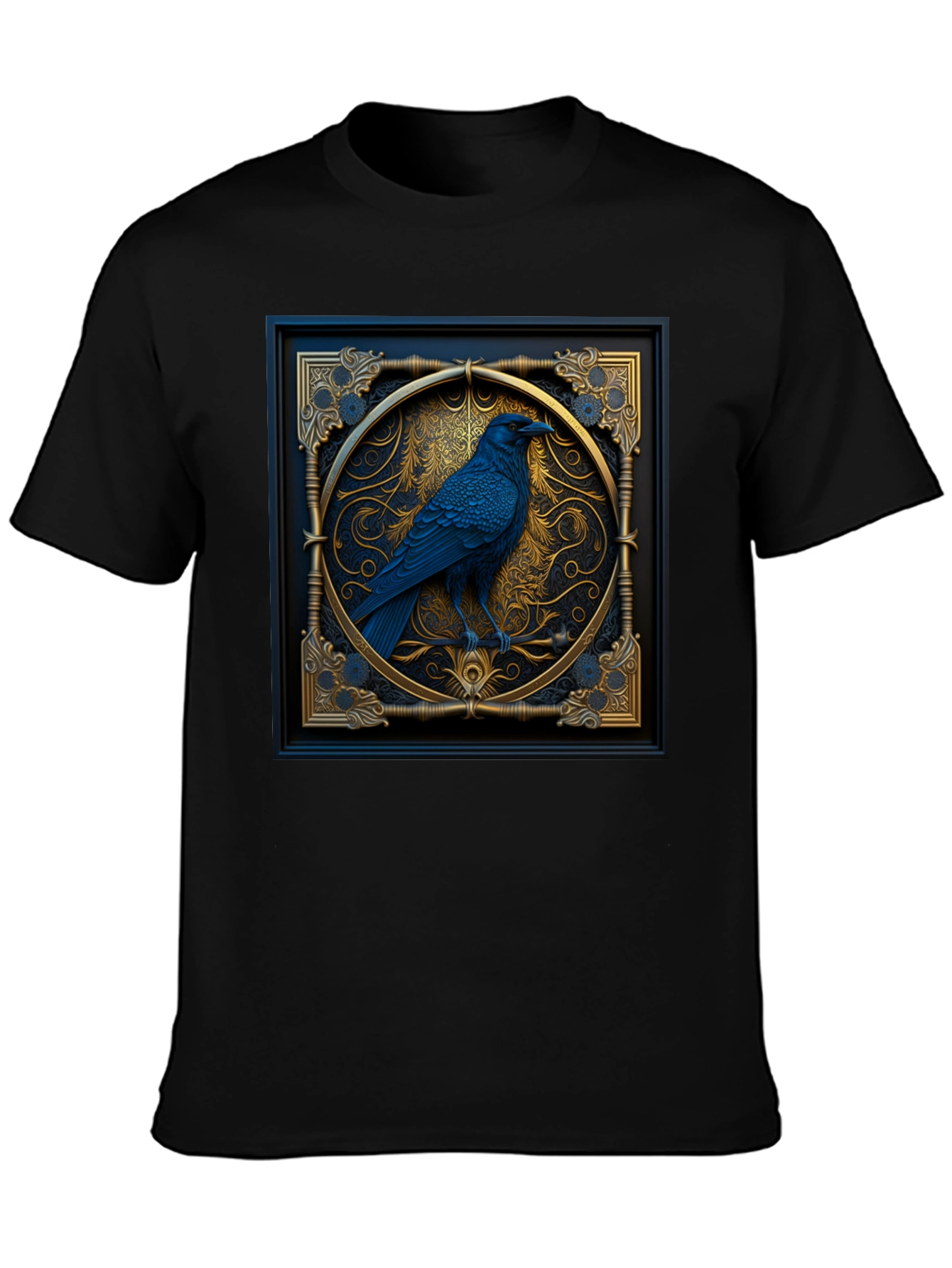 Black Raven Framed Graphic Tee - Gothic Style view 3