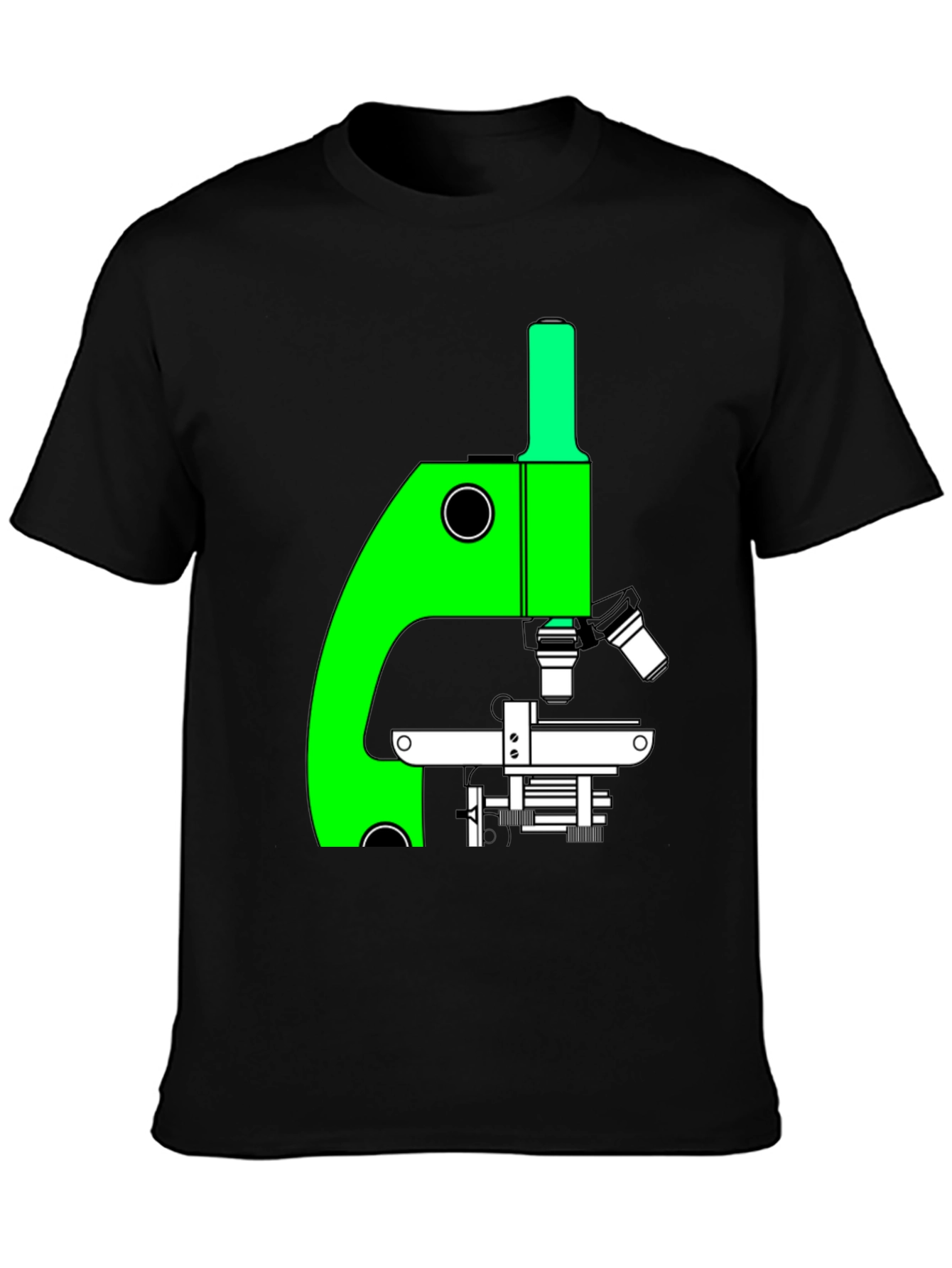 Black Science Tee: Microscope Graphic T-Shirt view 3