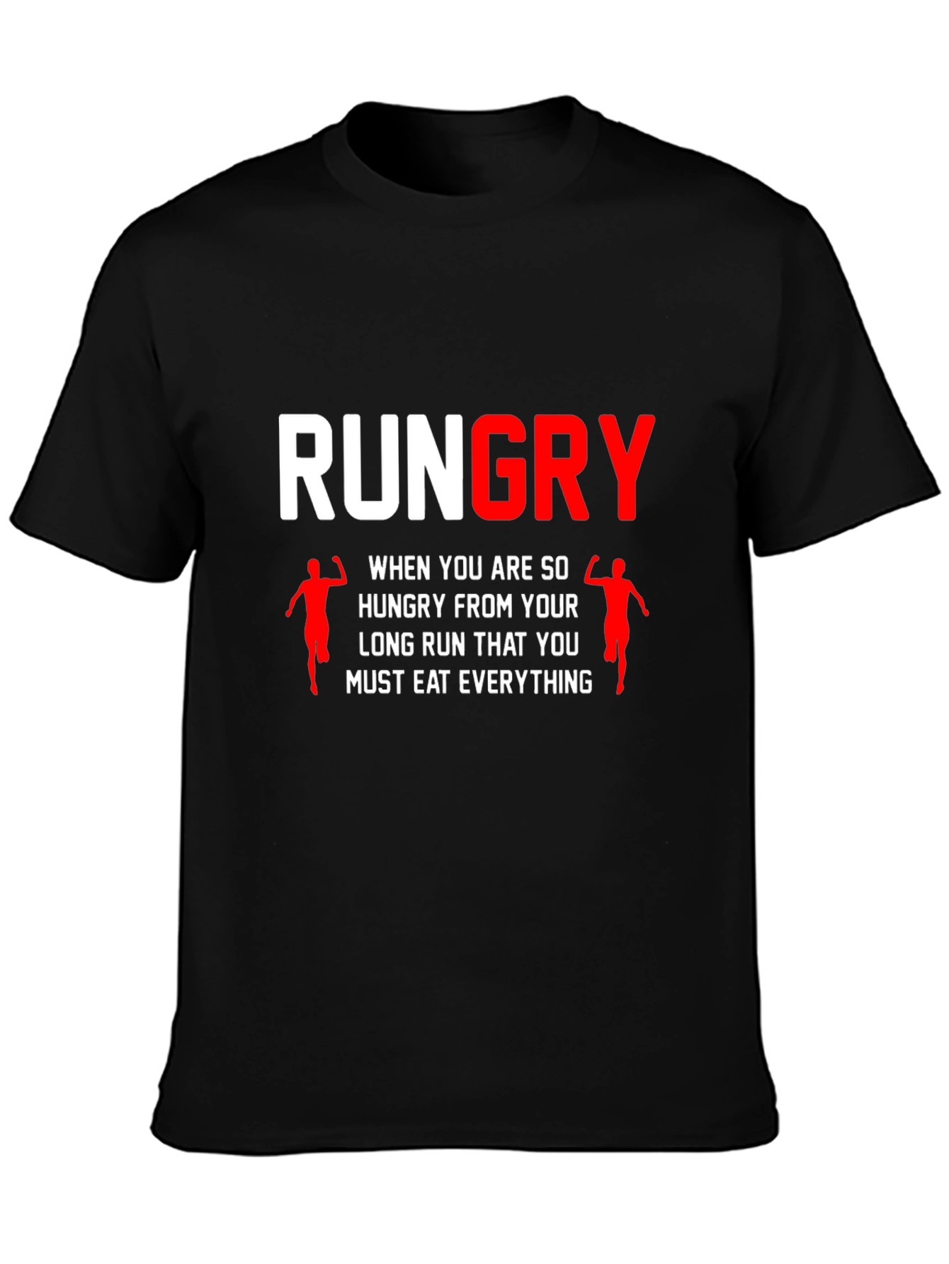 Black Rungry Men's Black Graphic Tee: Runner's Hunger! view 3