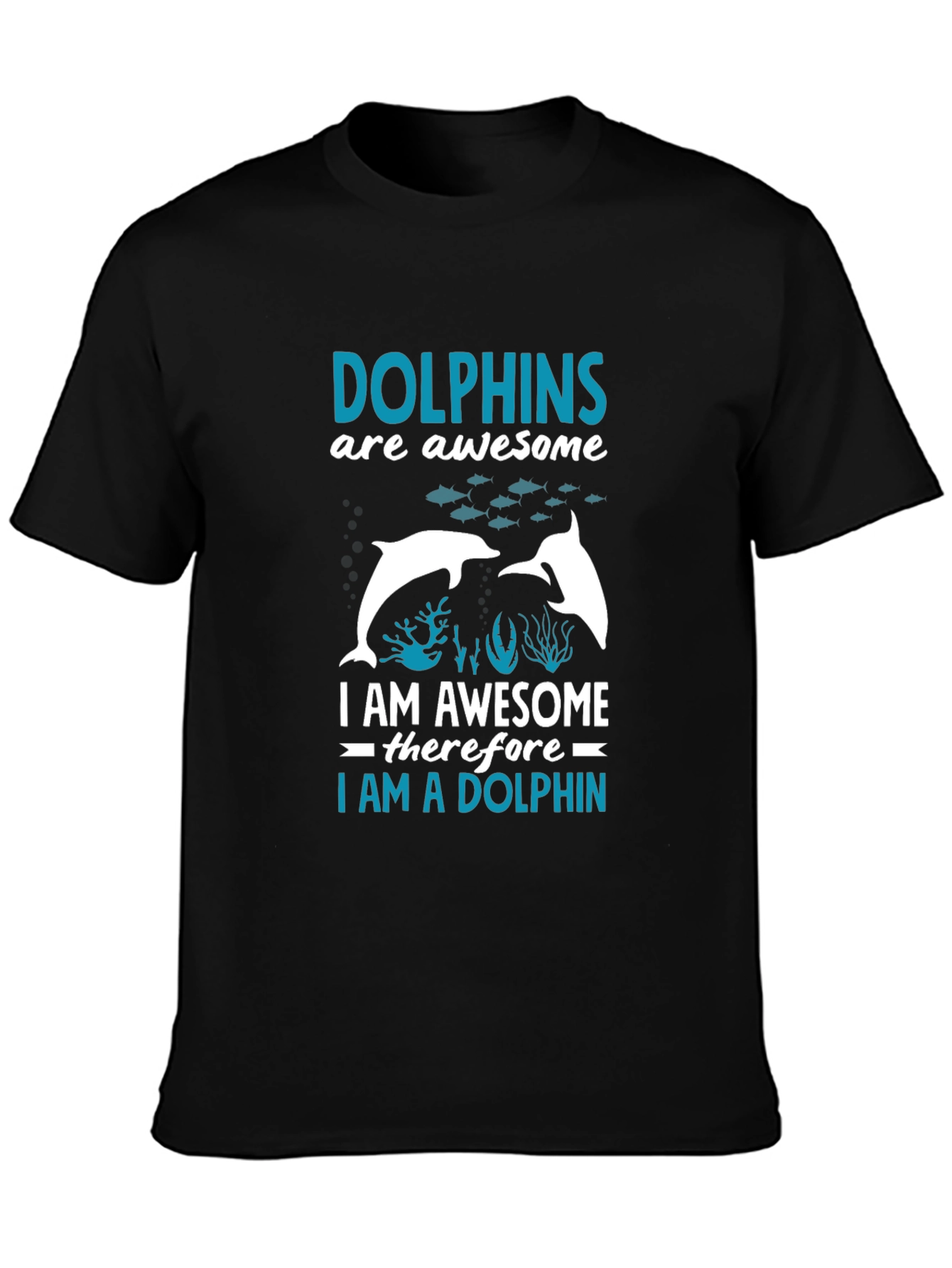 Black Dolphin Lover T-Shirt - Awesome Dolphin Graphic Tee view 3