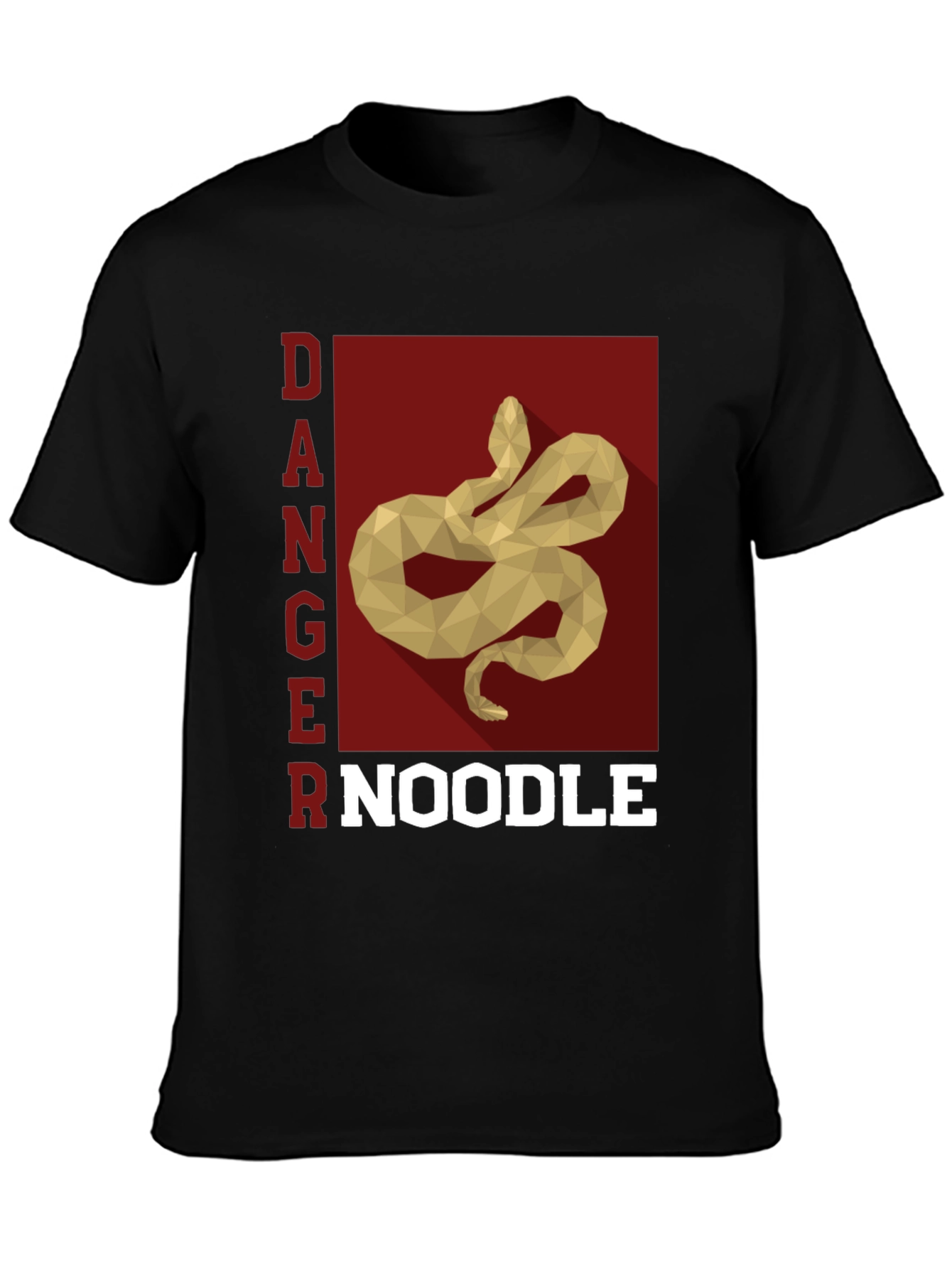 Black Danger Noodle Snake Graphic T-Shirt view 3