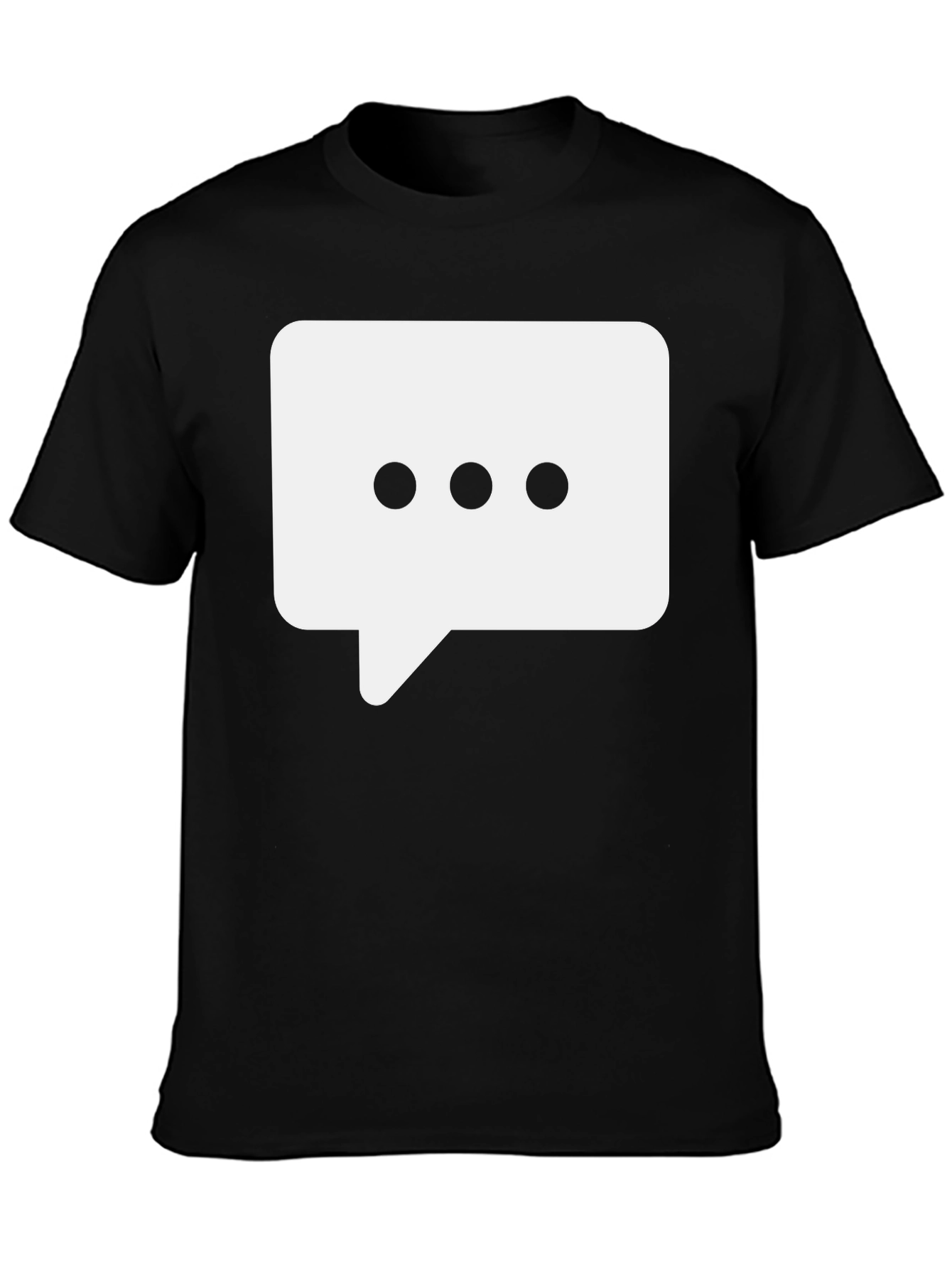 Black Black T-Shirt with Chat Bubble Design view 3