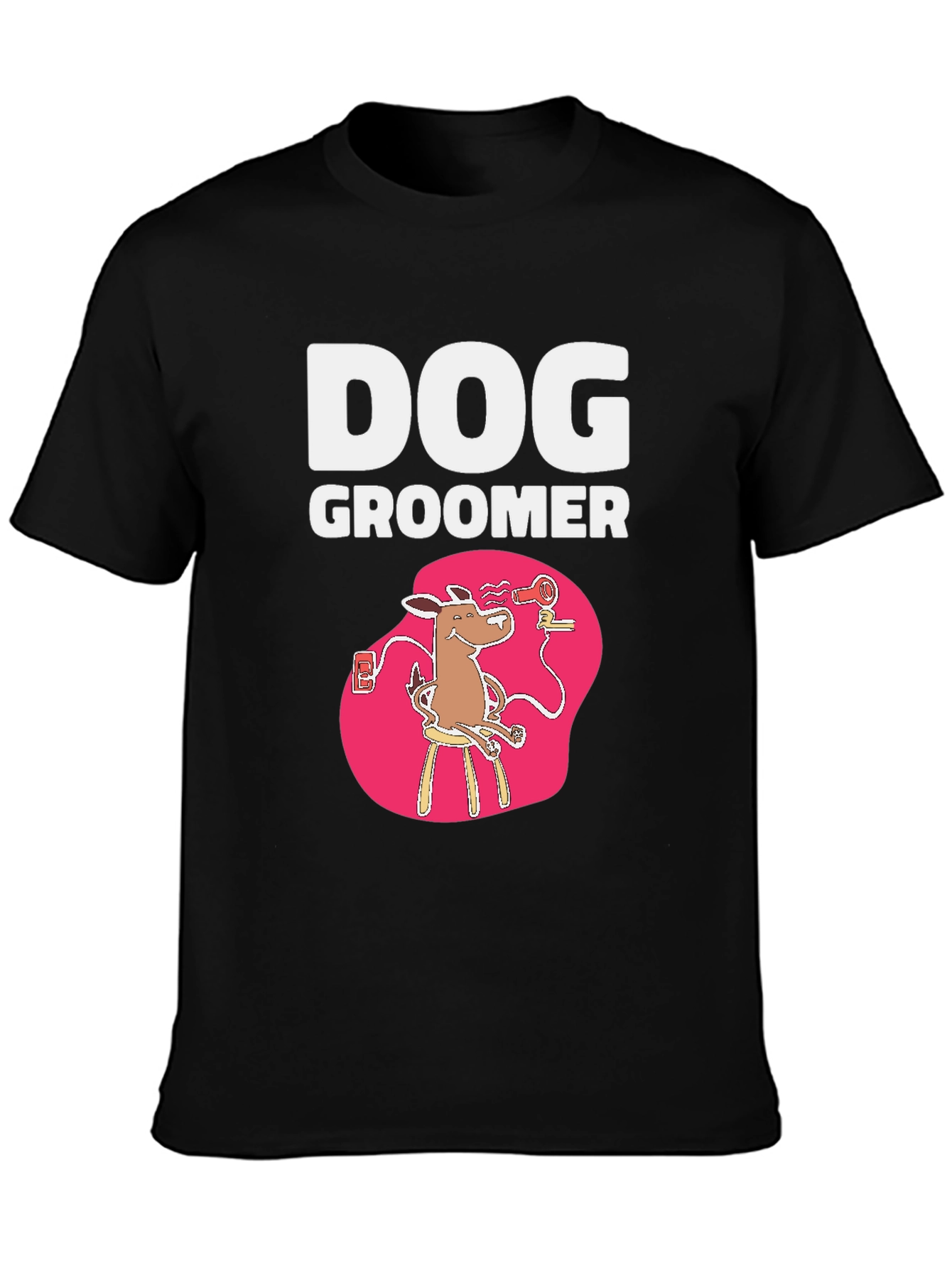Black Dog Groomer T-Shirt - Funny Pet Stylist Tee view 3