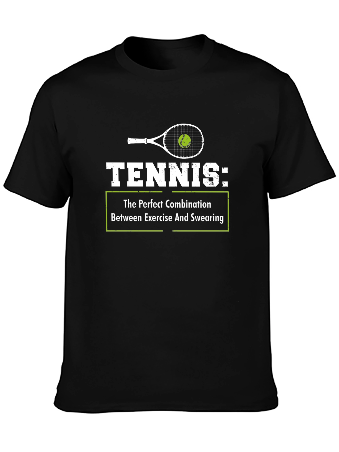 Black Tennis Exercise Swearing Graphic Tee view 3