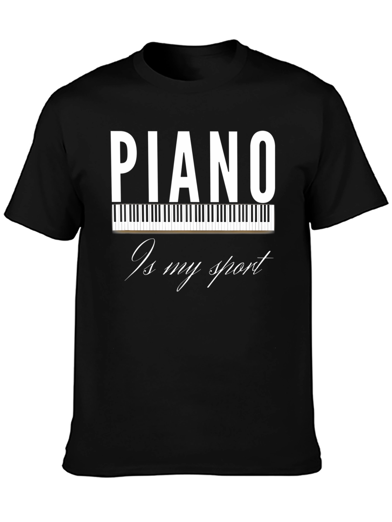 Black Piano Is My Sport T-Shirt - Musician Tee view 3