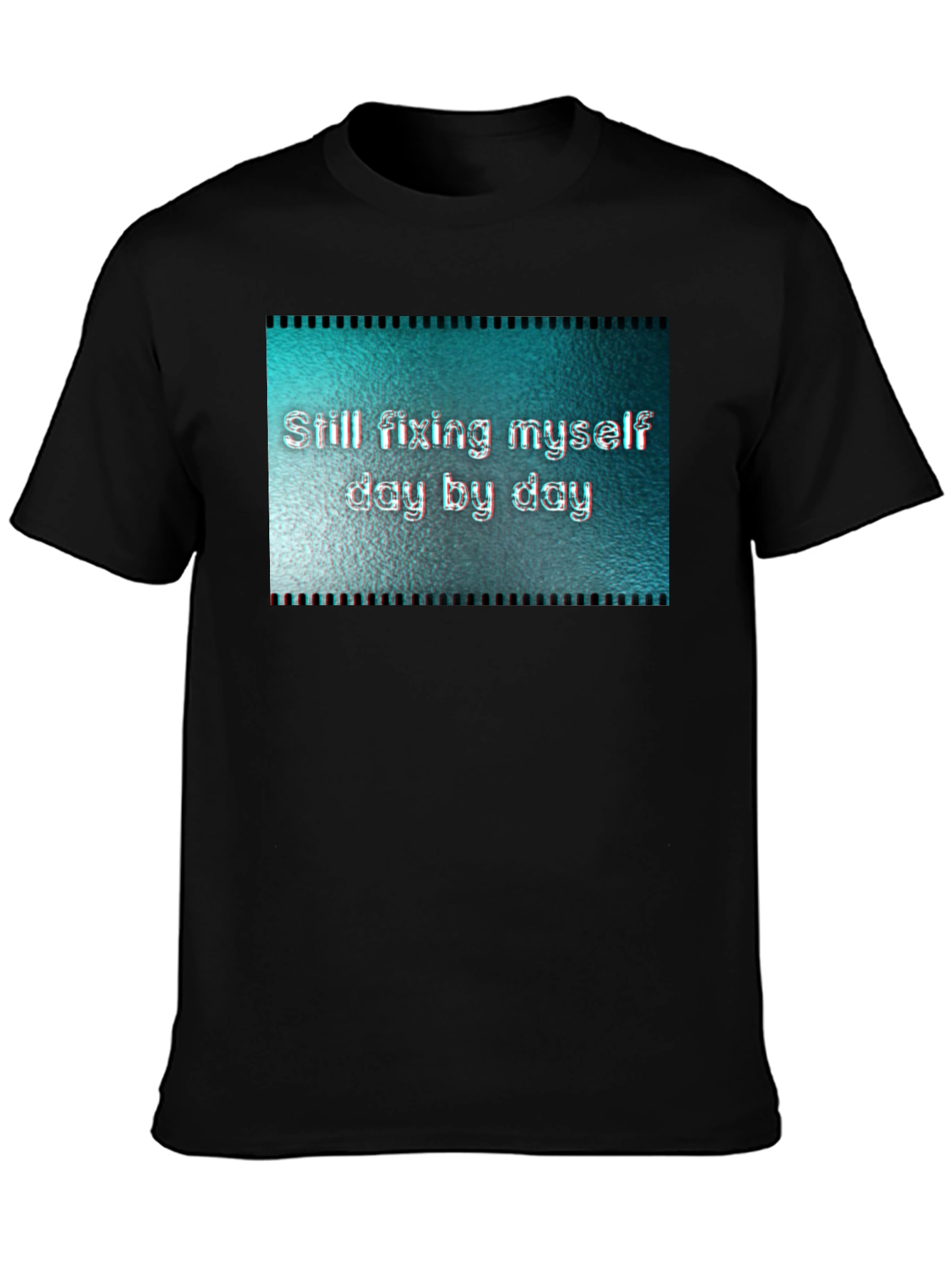 Black Fixing Myself Tee - Daily Motivation T-Shirt view 3
