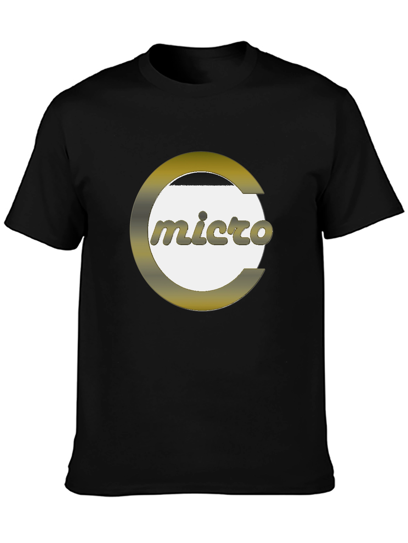 Black Micro Graphic Print Black T-Shirt - Modern Style view 3