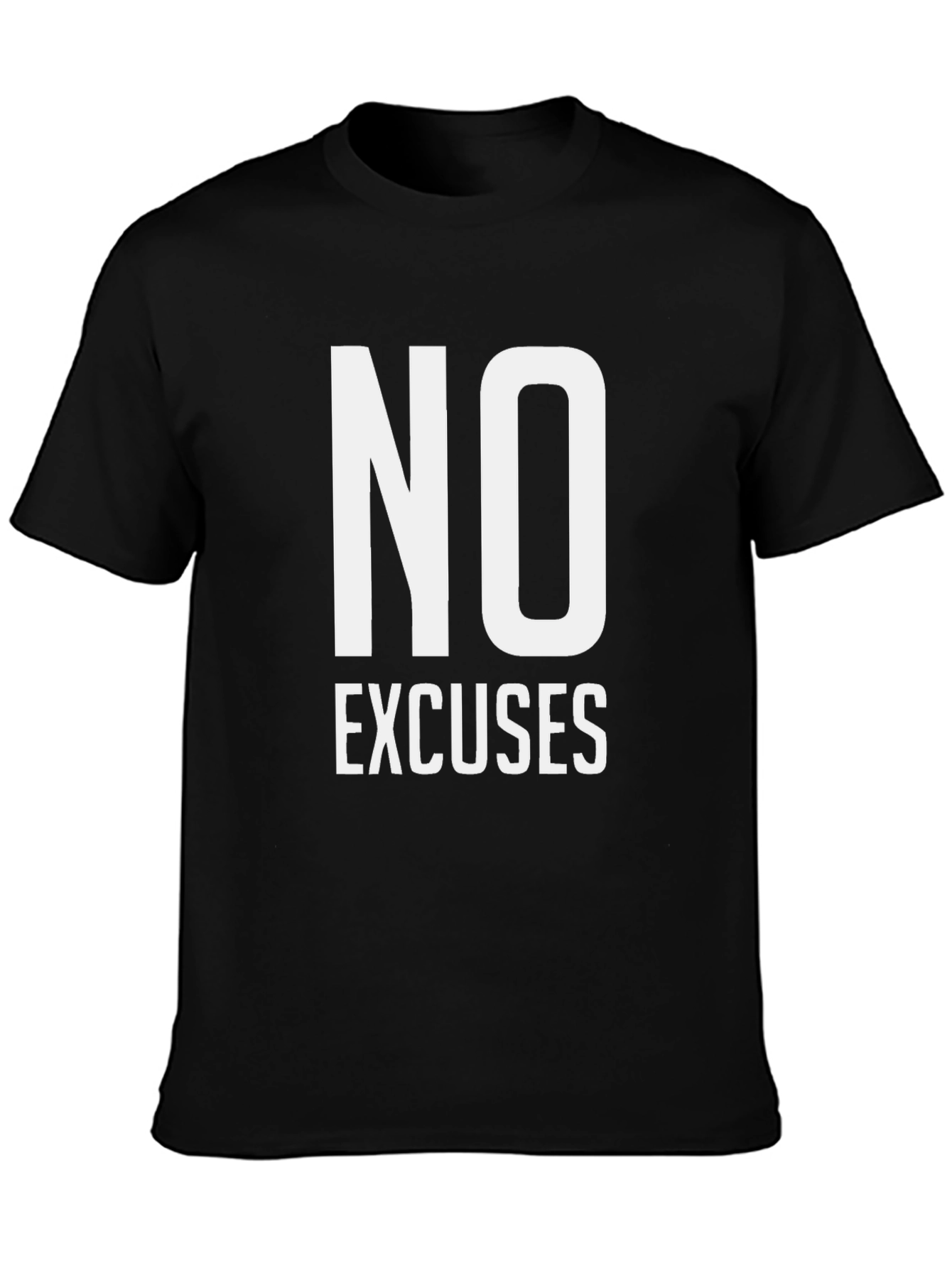 Black No Excuses Motivational T-Shirt view 3