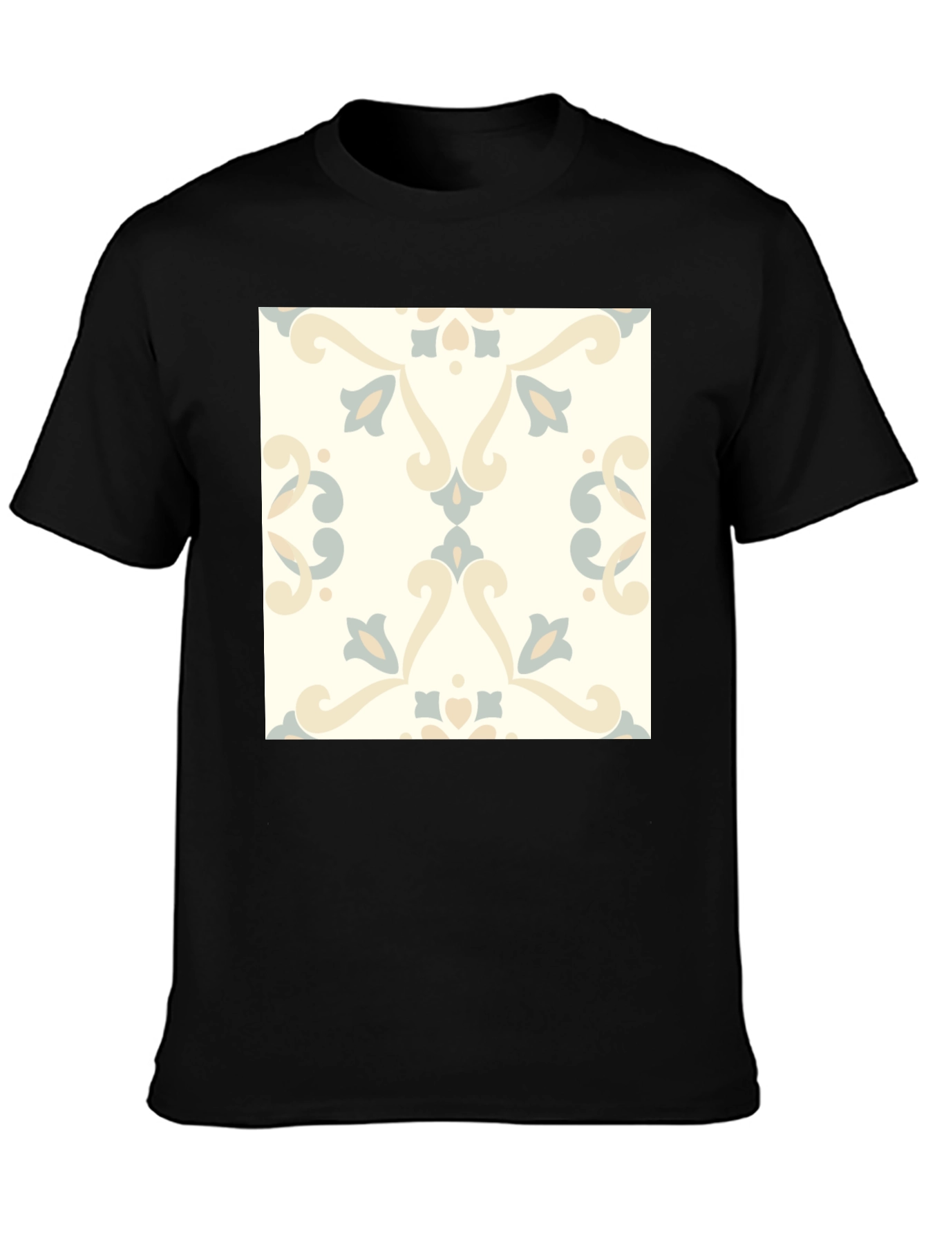 Black Patterned T-Shirt view 3