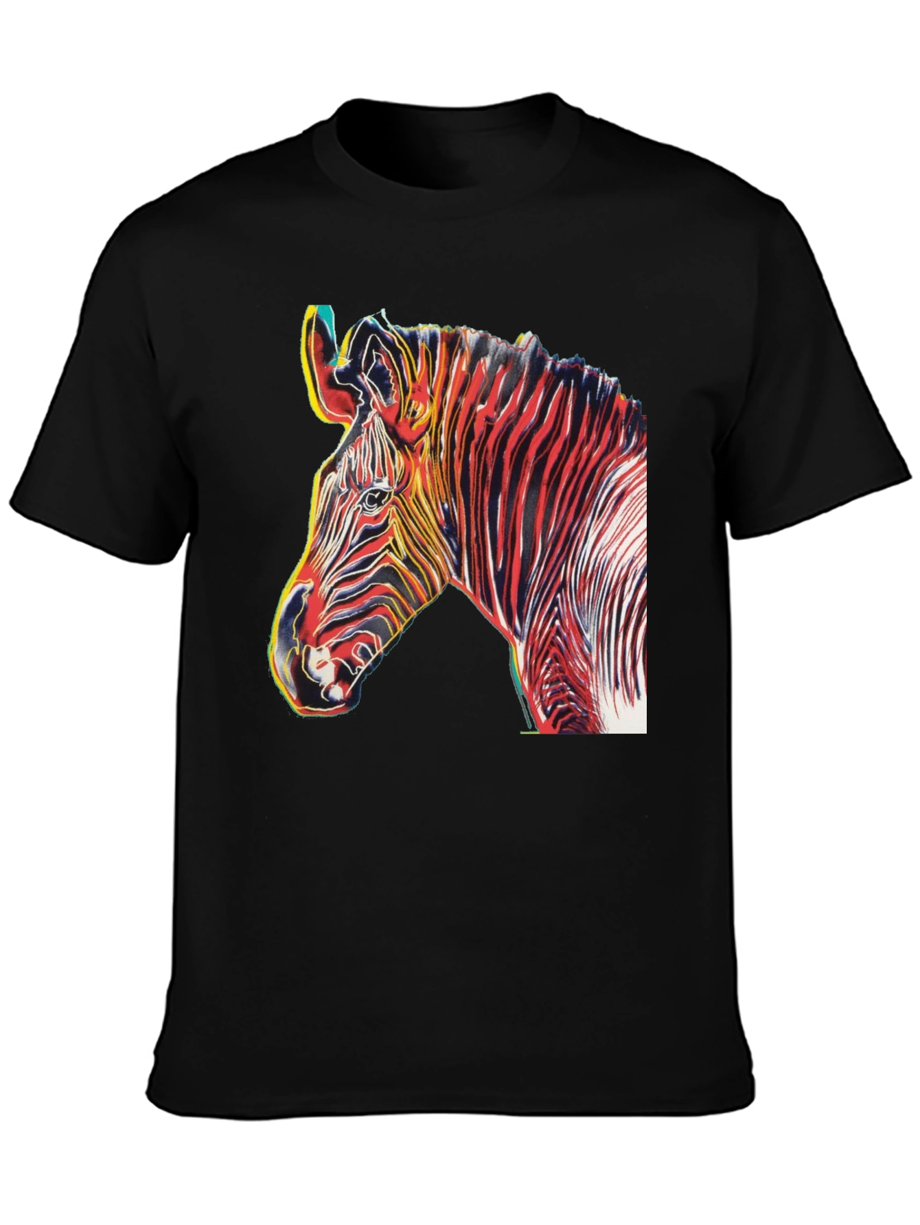 Black Zebra Art Graphic T-Shirt view 3