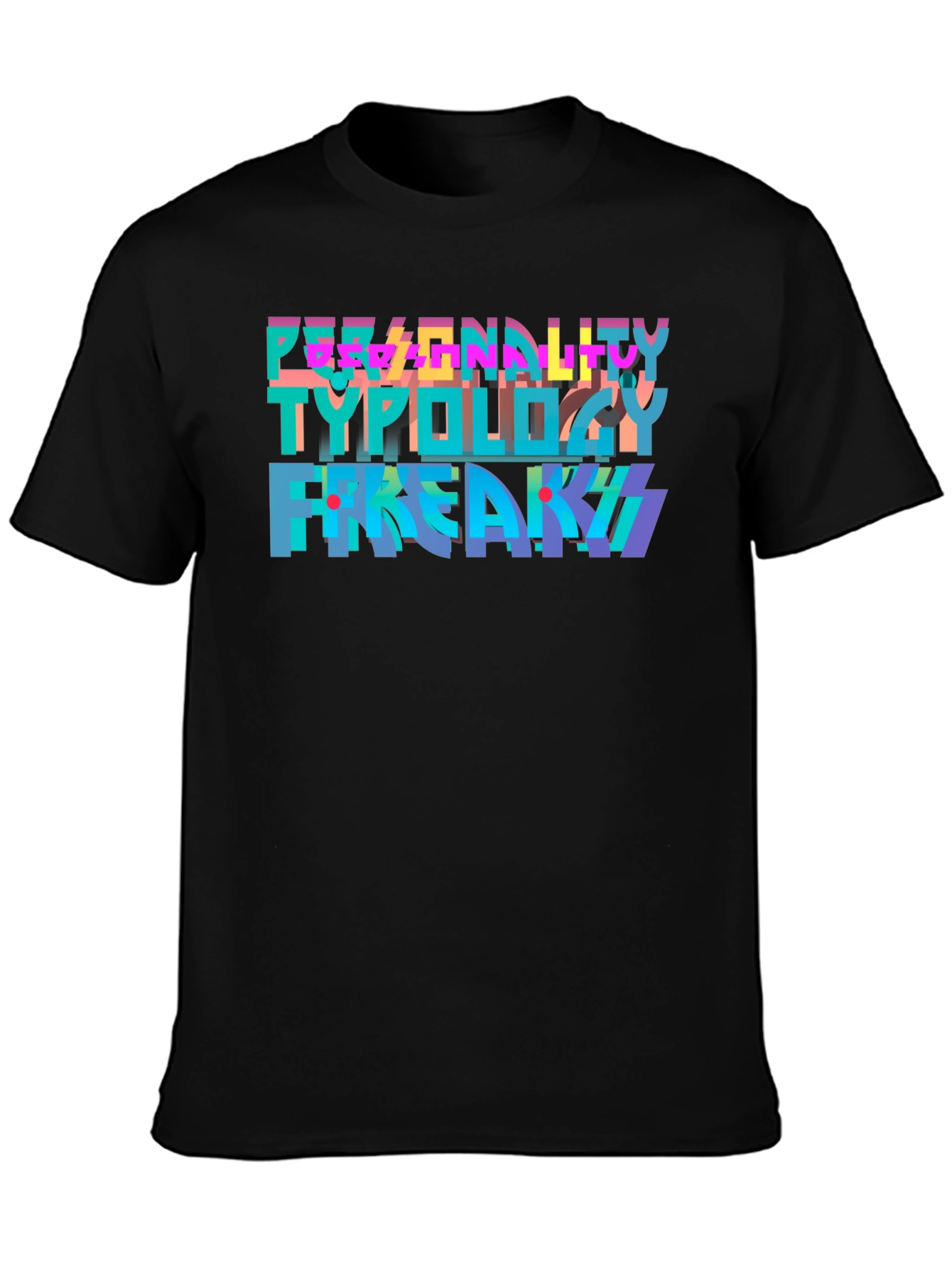 Black Personality Typology T-Shirt - Freaky Tee view 3