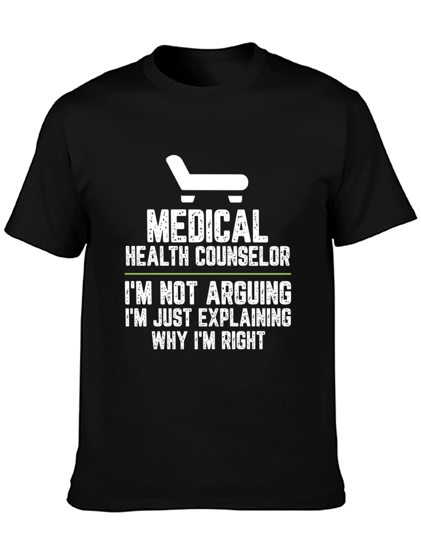 Black Medical Health Counselor T-Shirt - Funny Arguing Tee view 3