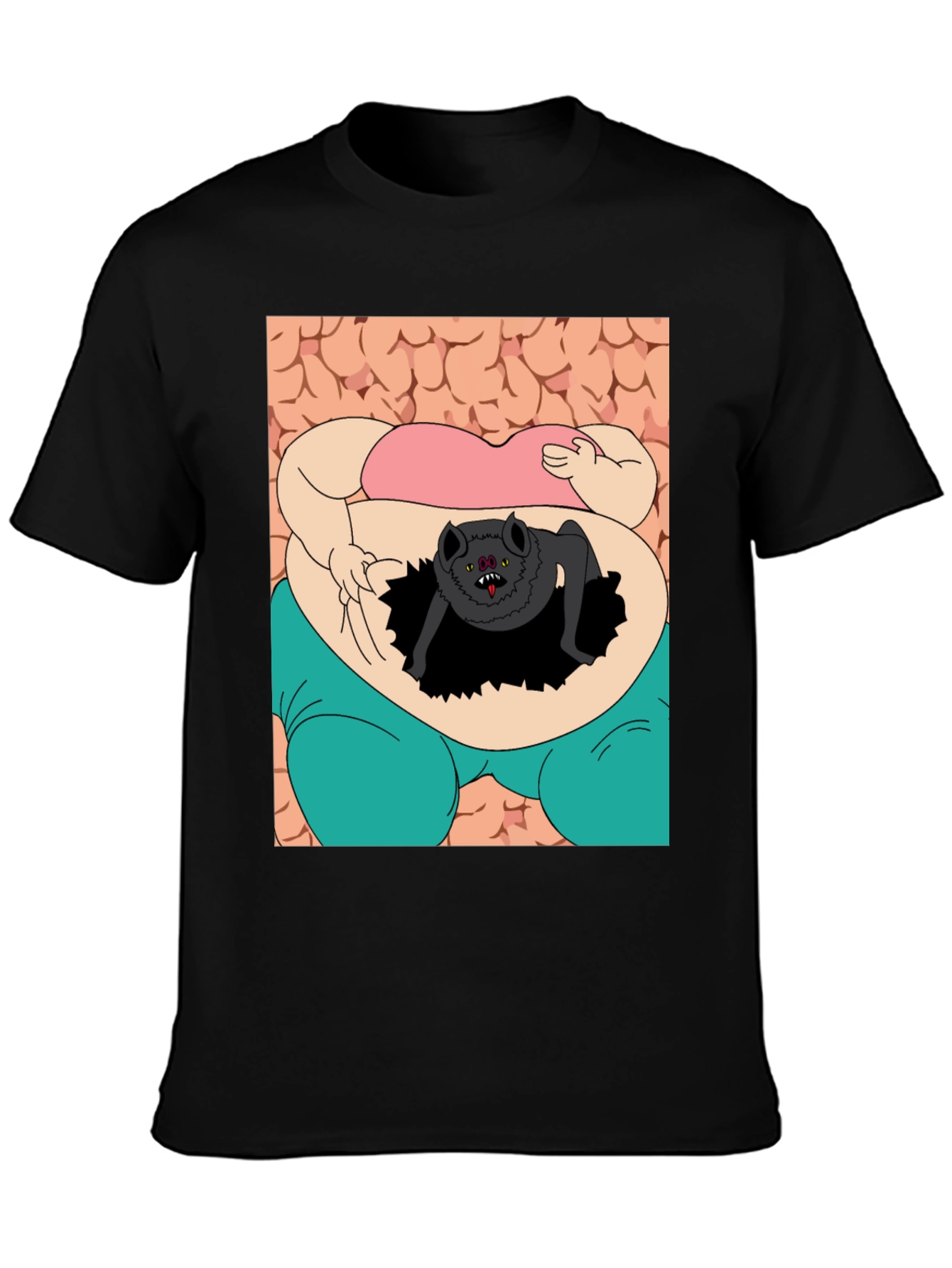 Black Cartoon Creature T-Shirt view 3