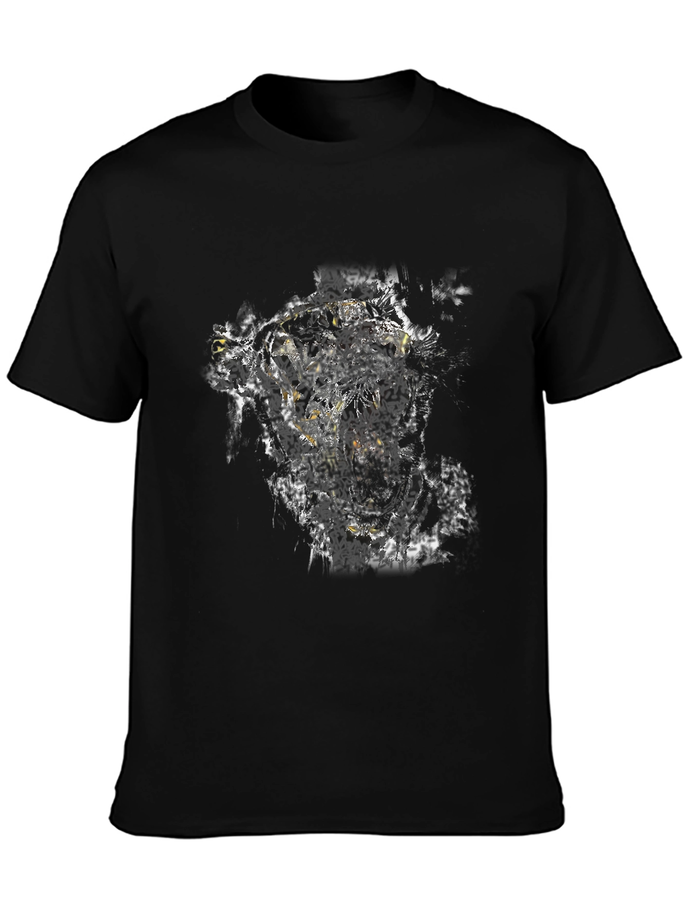 Black Tiger Graphic Black T-Shirt - Bold Animal Print Tee view 3