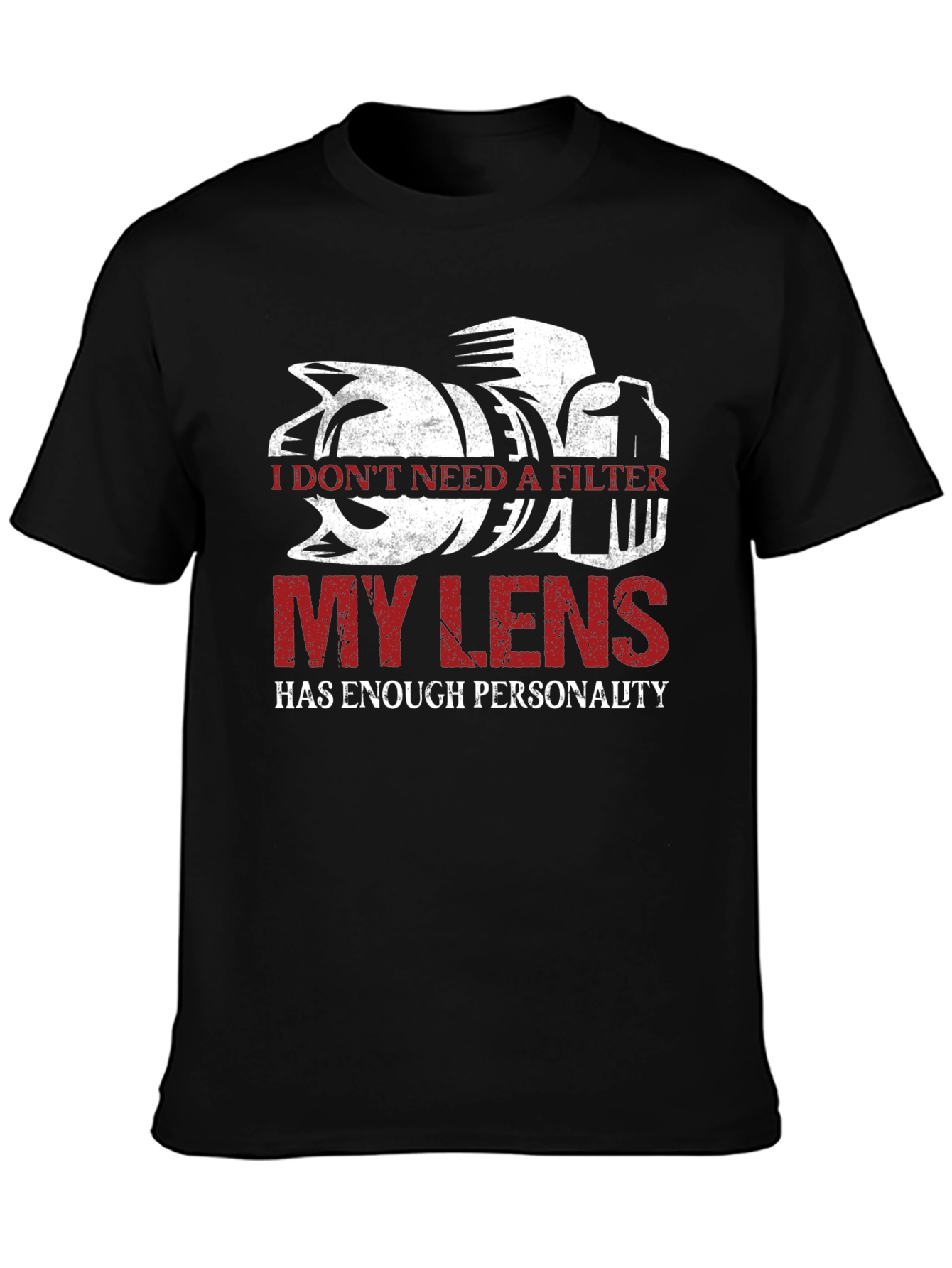 Black Photographer's Lens T-Shirt - Funny Photography Tee view 3