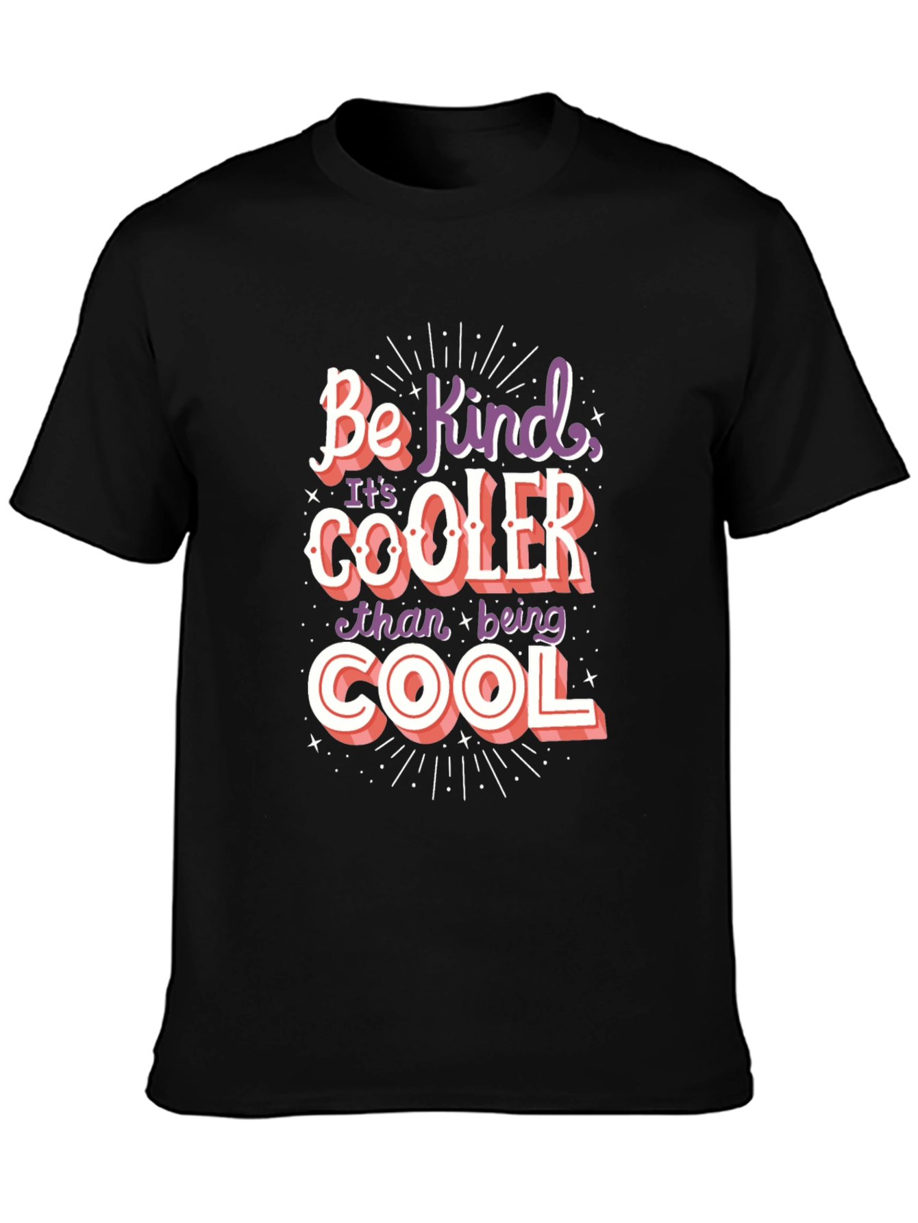 Black Be Kind Cool Graphic Tee view 3