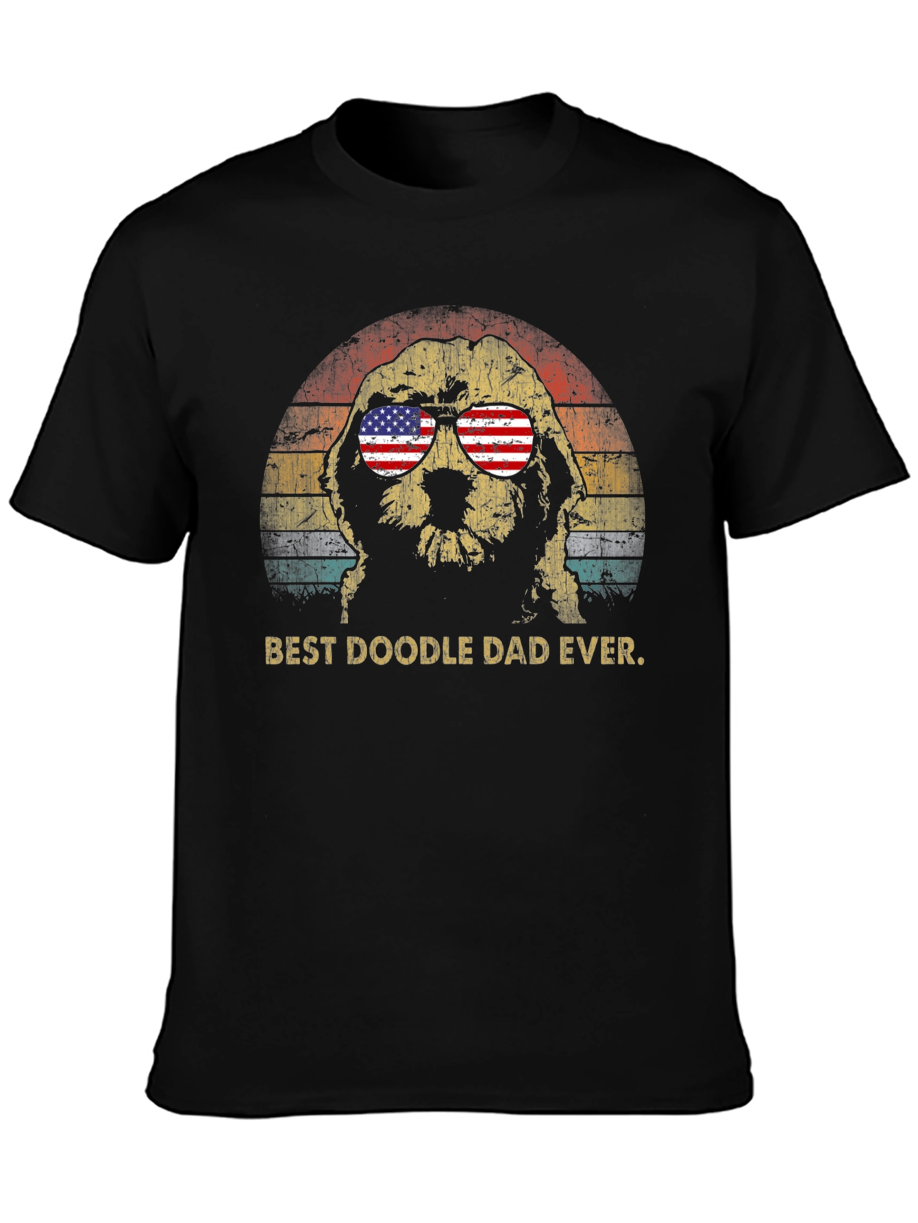 Black Best Doodle Dad Ever T-Shirt view 3