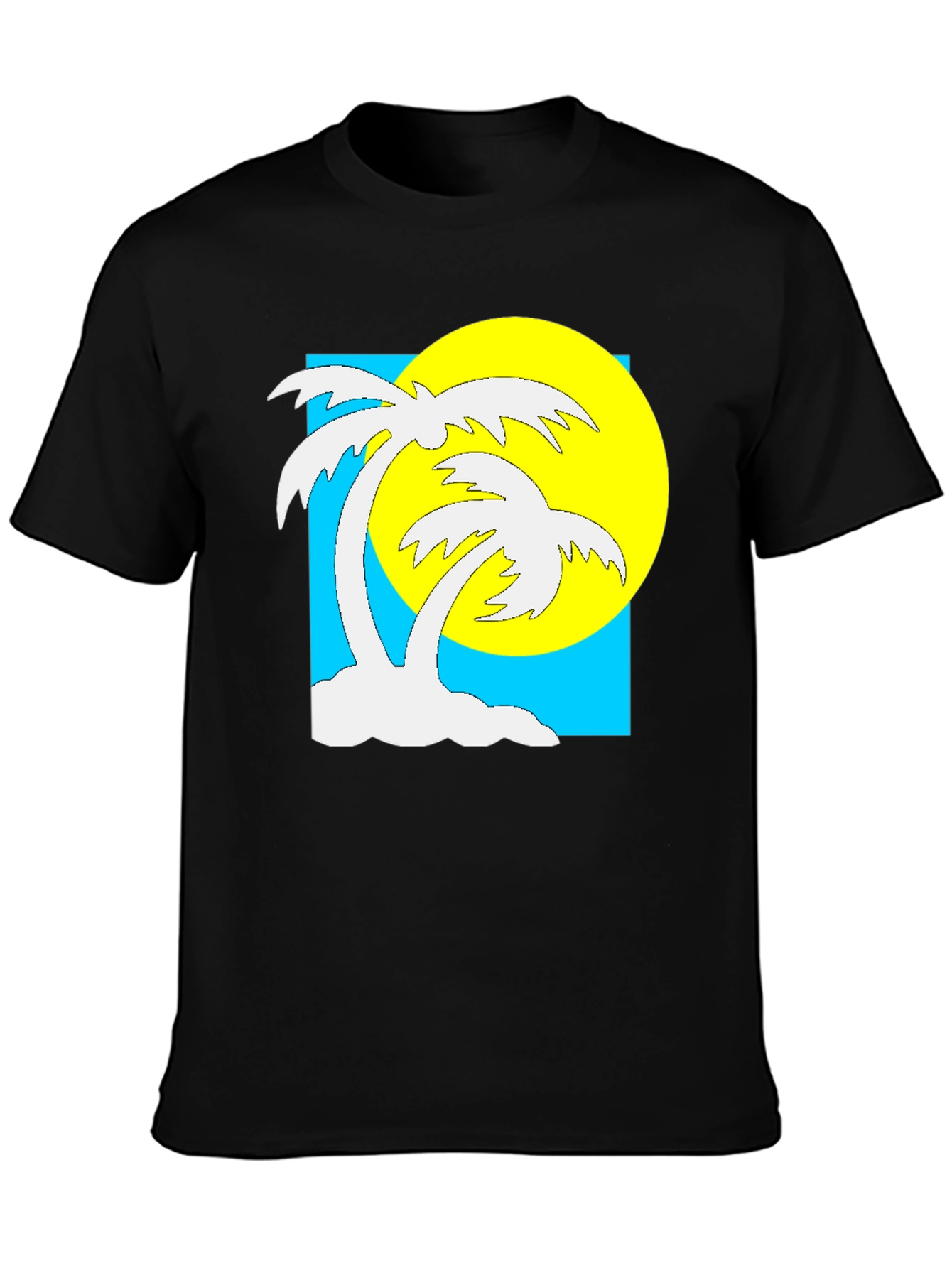 Black Tropical Palm Tree Graphic T-Shirt - Summer Vibes view 3