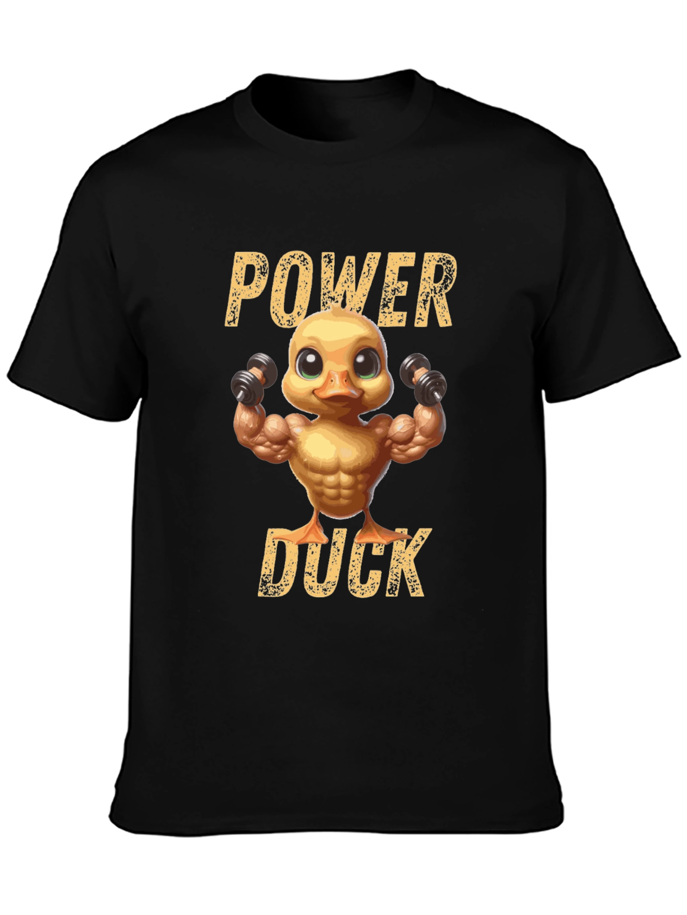 Black Power Duck Graphic T-Shirt - Fitness Humor Tee view 3