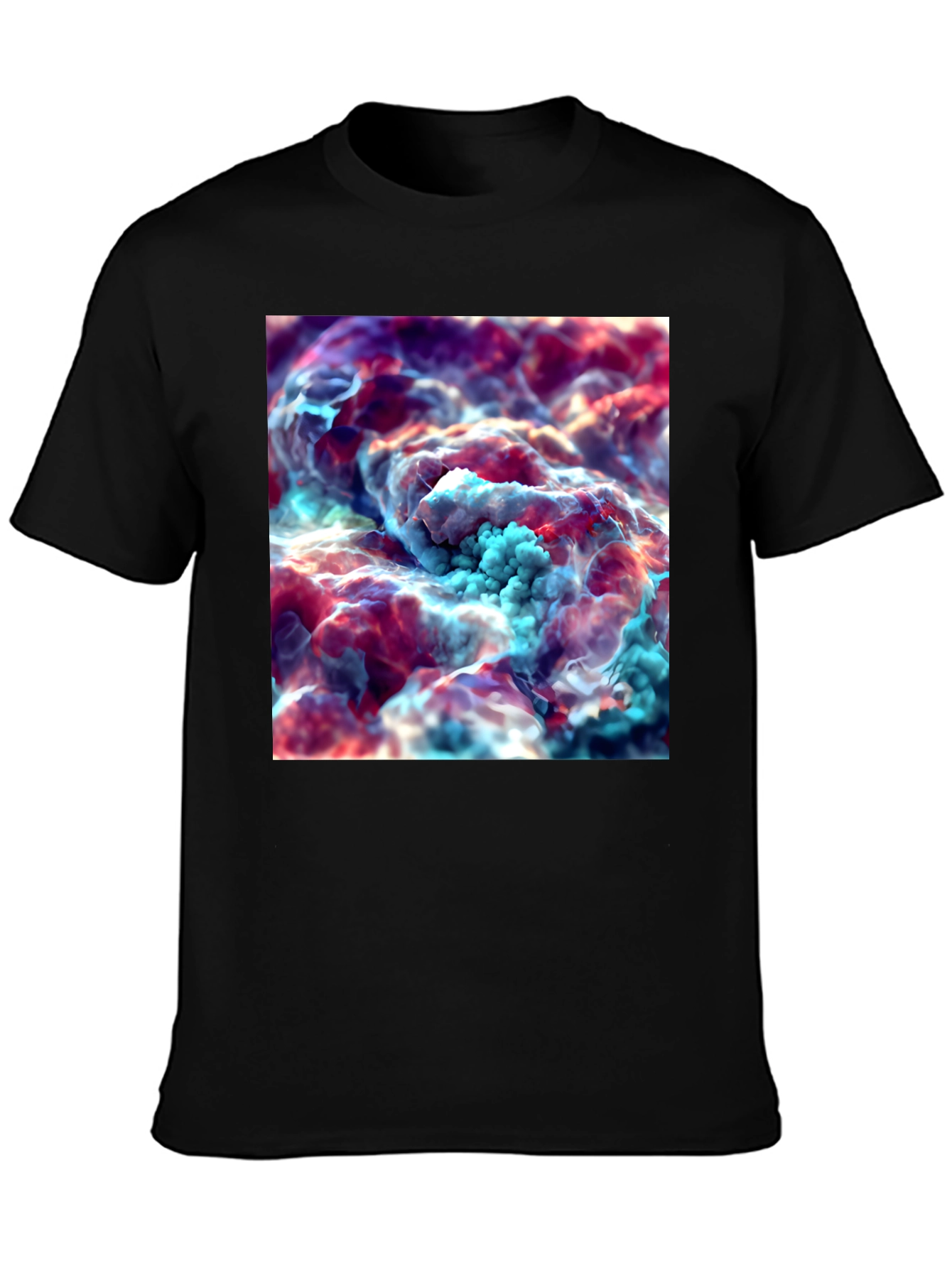 Black Abstract Cloudscape Graphic Tee - Unisex Black T-Shirt view 3