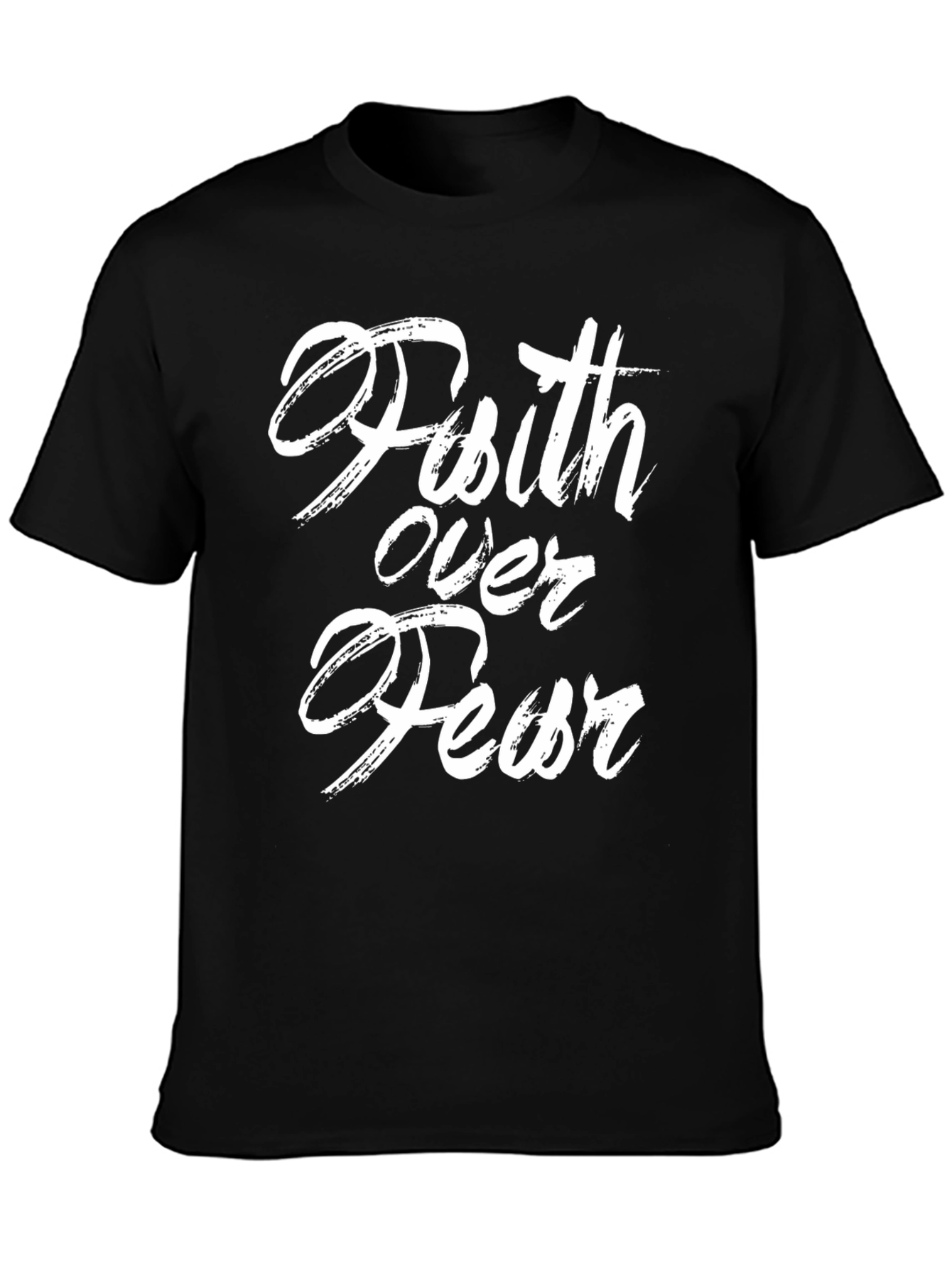 Black Faith Over Fear Black T-Shirt view 3