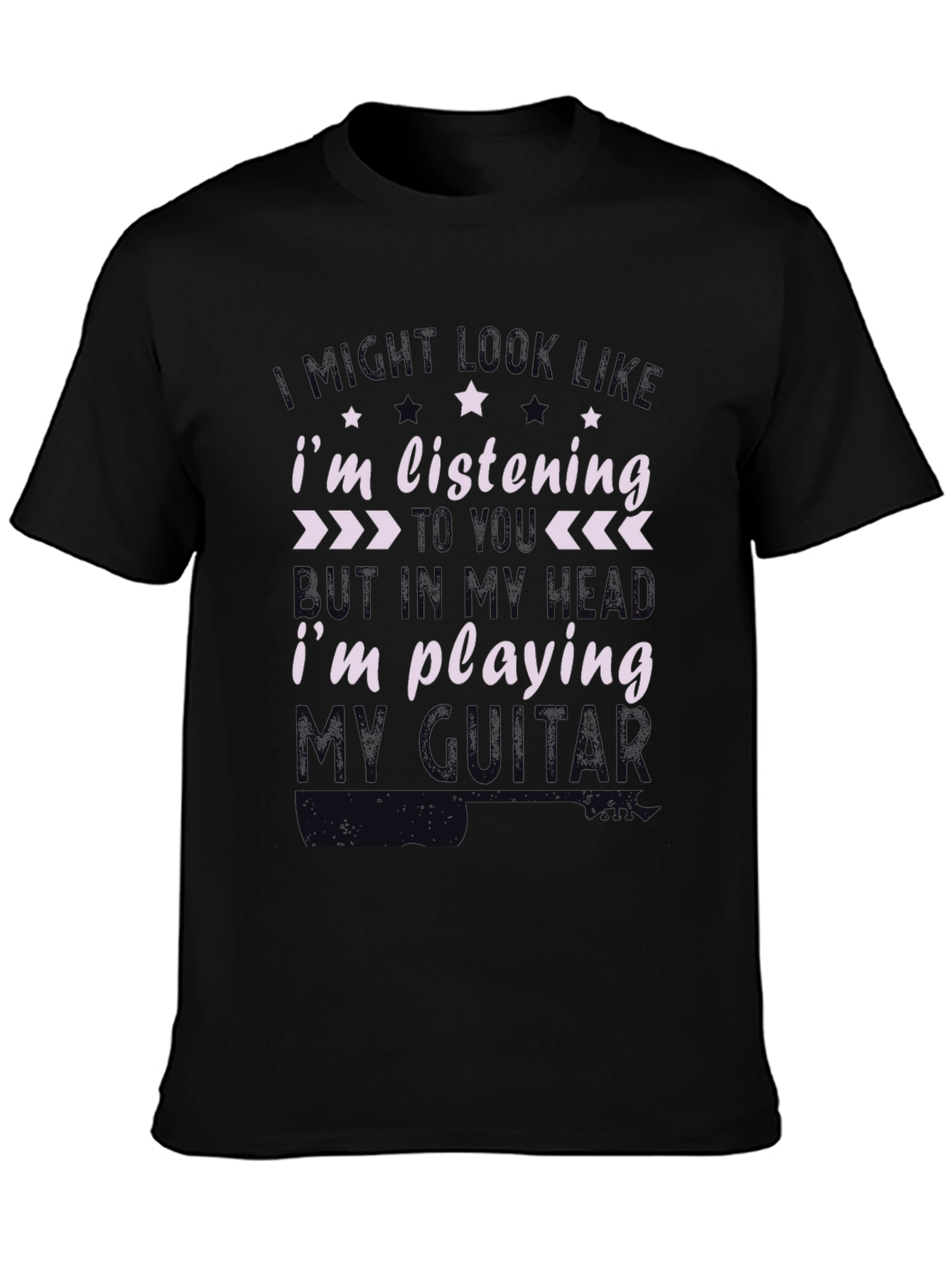 Black Musician T-Shirt: I'm Playing My Guitar view 3