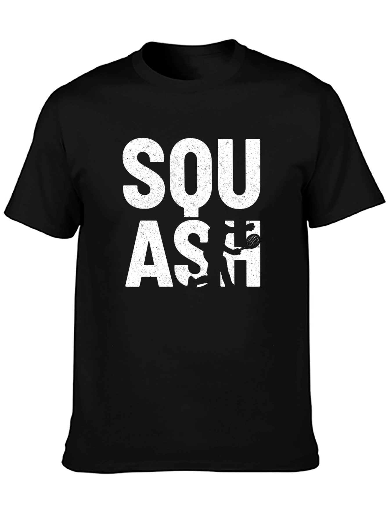 Black Squash Player Graphic T-Shirt view 3