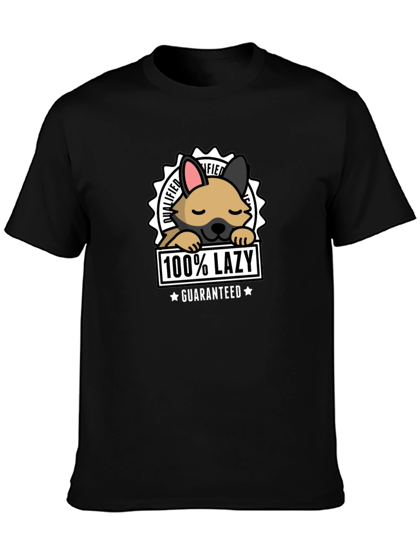 Black 100% Lazy Dog T-Shirt view 3
