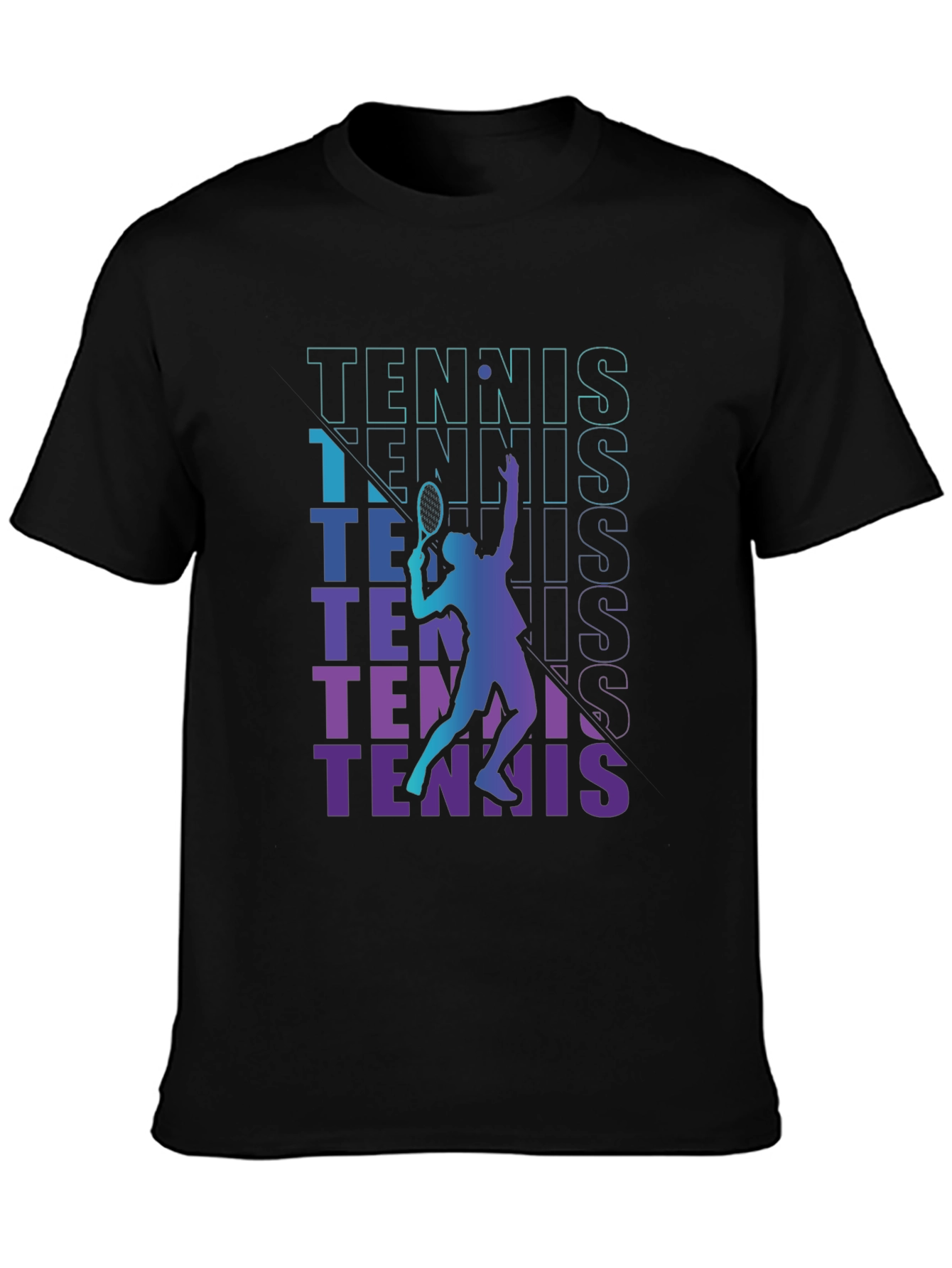 Black Tennis Player Graphic T-Shirt view 3