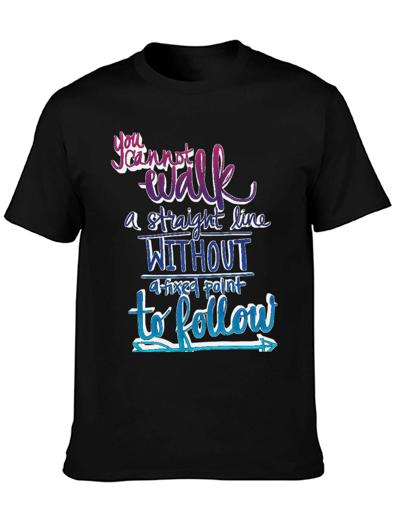 Black Motivational Graphic T-Shirt: Follow Your Path view 3