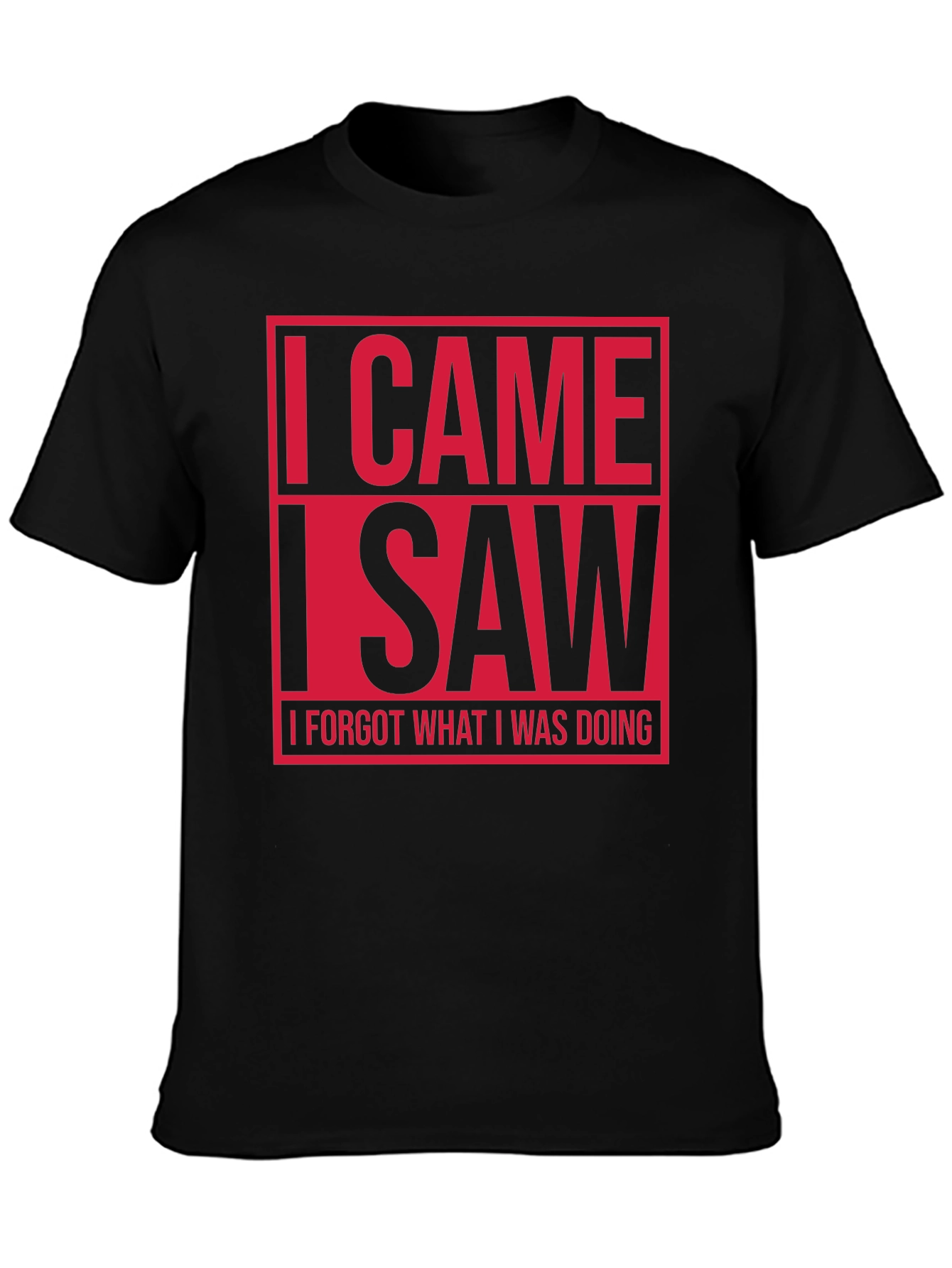 Black Funny I Came I Saw T-Shirt view 3