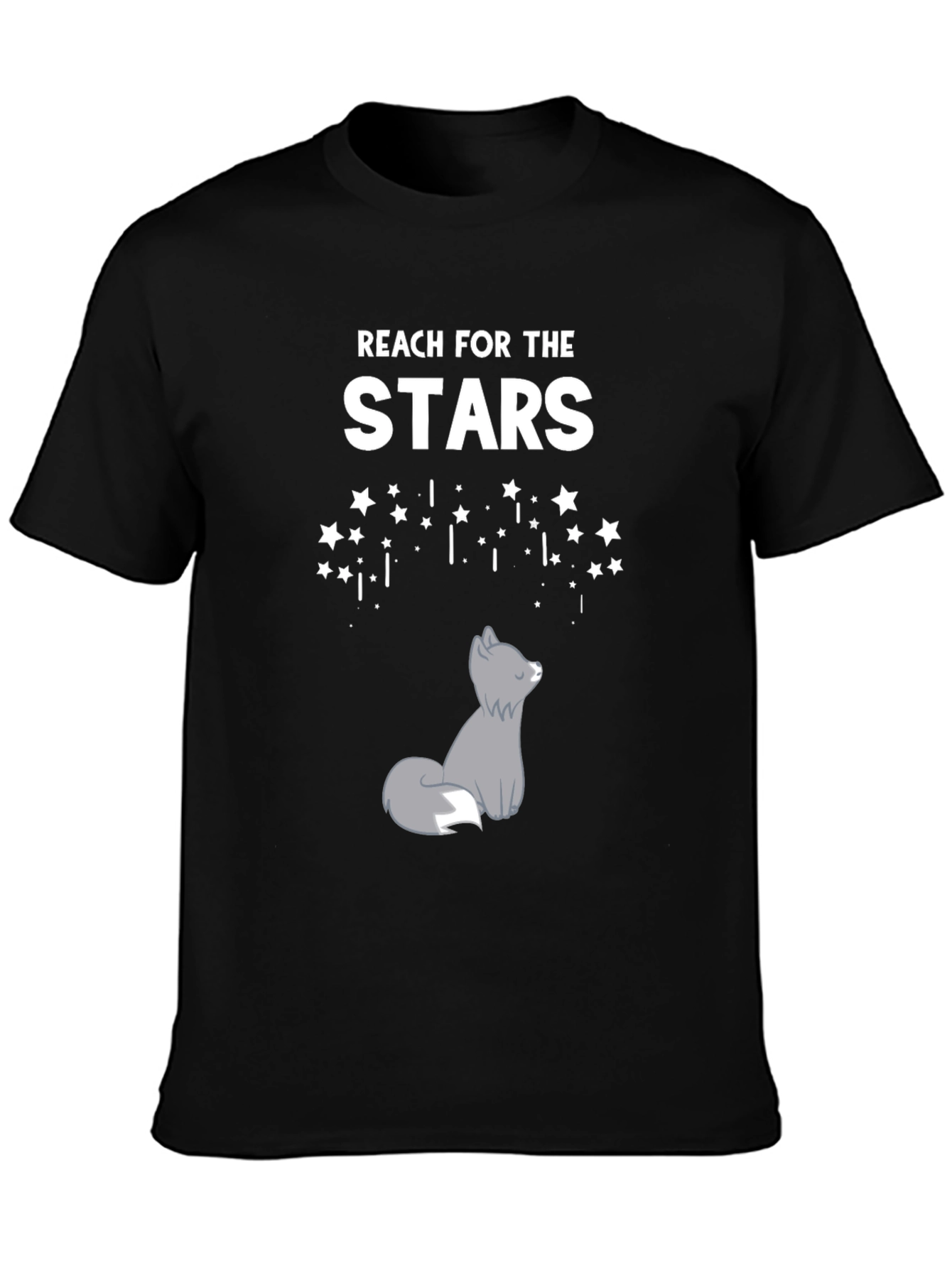 Black Reach for the Stars Wolf Graphic Tee view 3